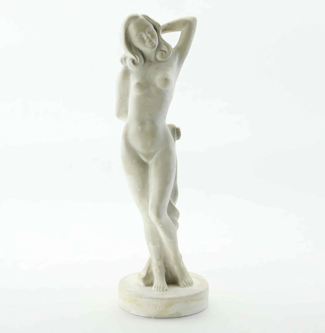 SKULPTUR, "Morgon", gips, signerad, 1900-tal.