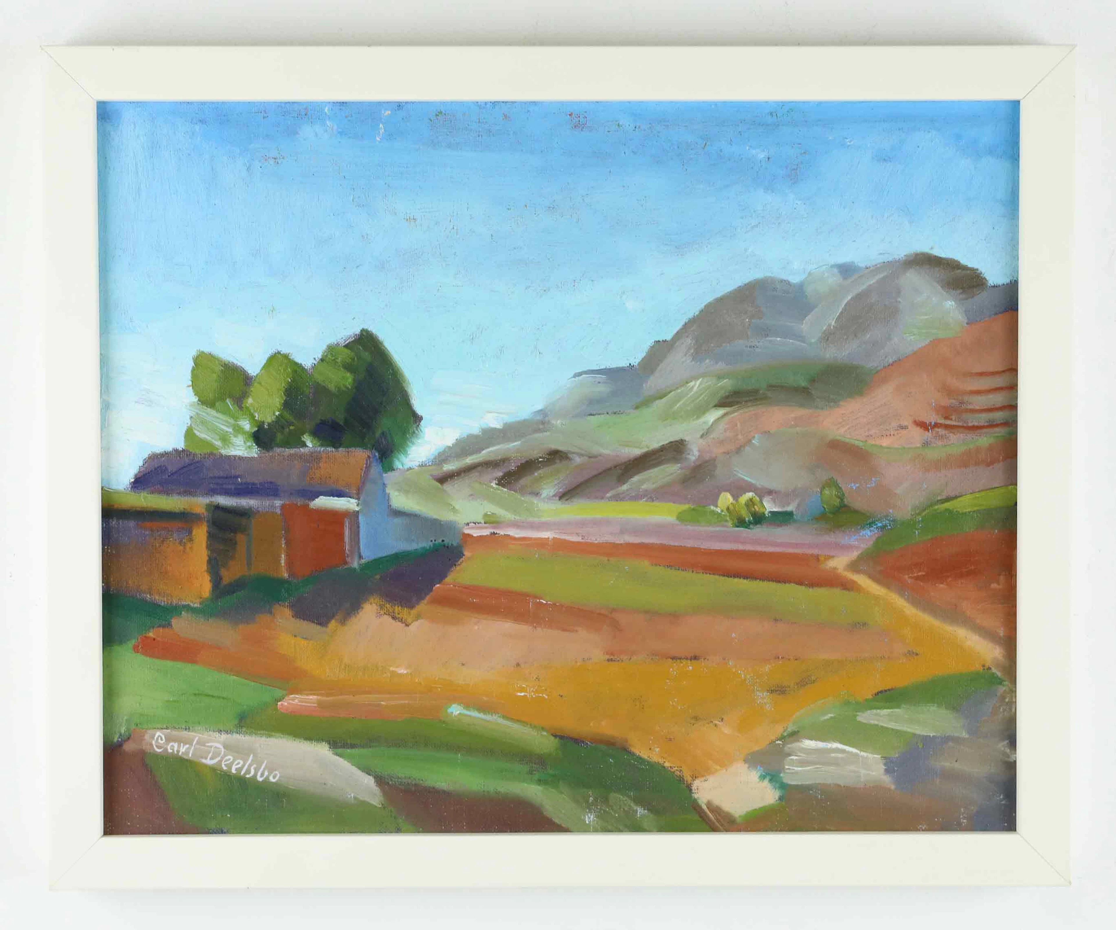 CARL DEELSBO. olja på pannå, Torremolinos, signerad, daterad 1952.