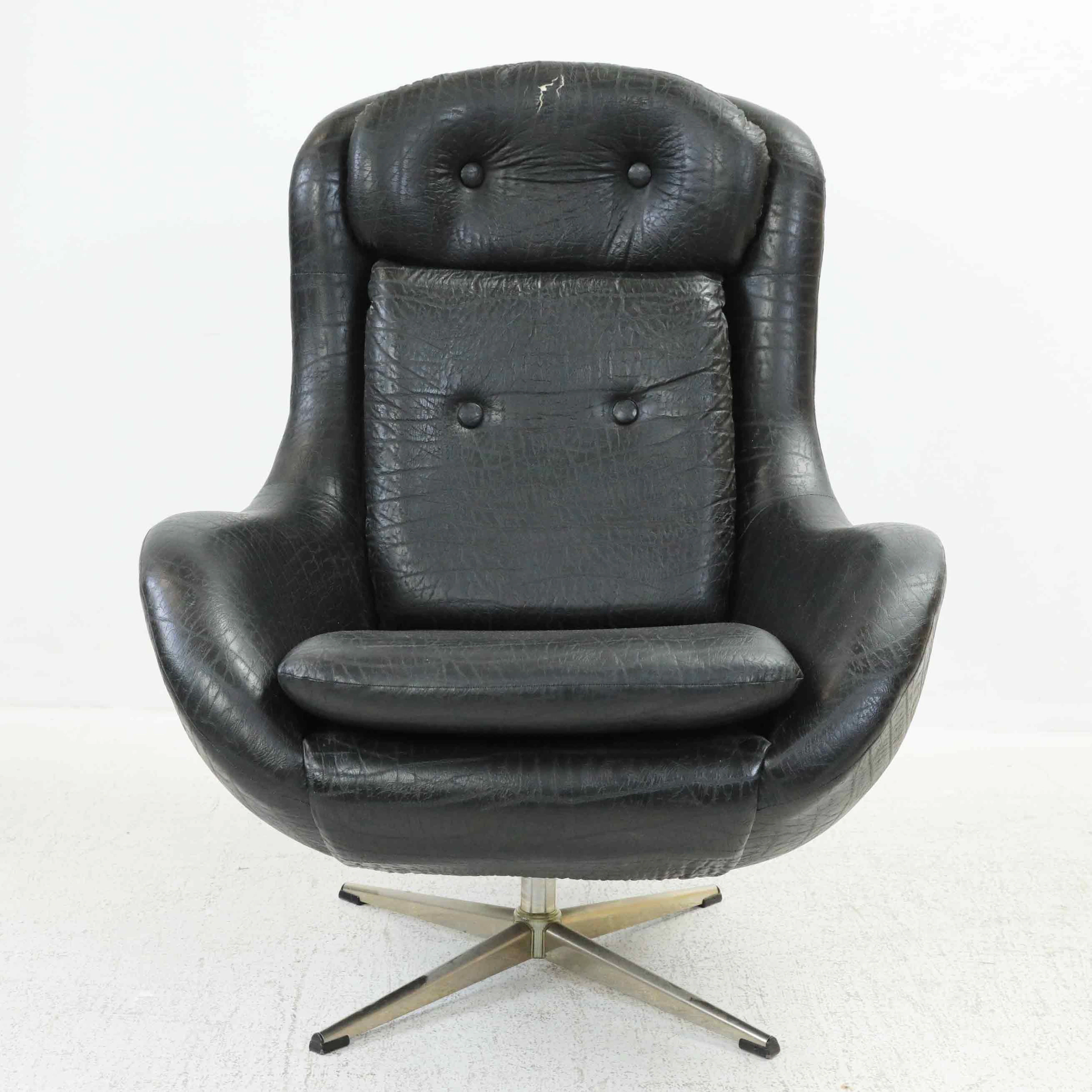FÅTÖLJ, snurrmodell, konstskinn, 1960/70-tal.