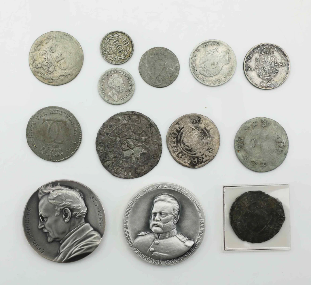 MYNT/MEDALJER, Sverige, 1600-tal till 1900-tal.