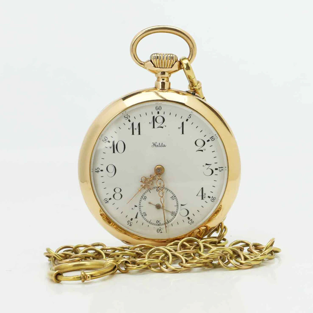 FICKUR, Halda Fickurfabrik, Guld 18K, 51 mm.
