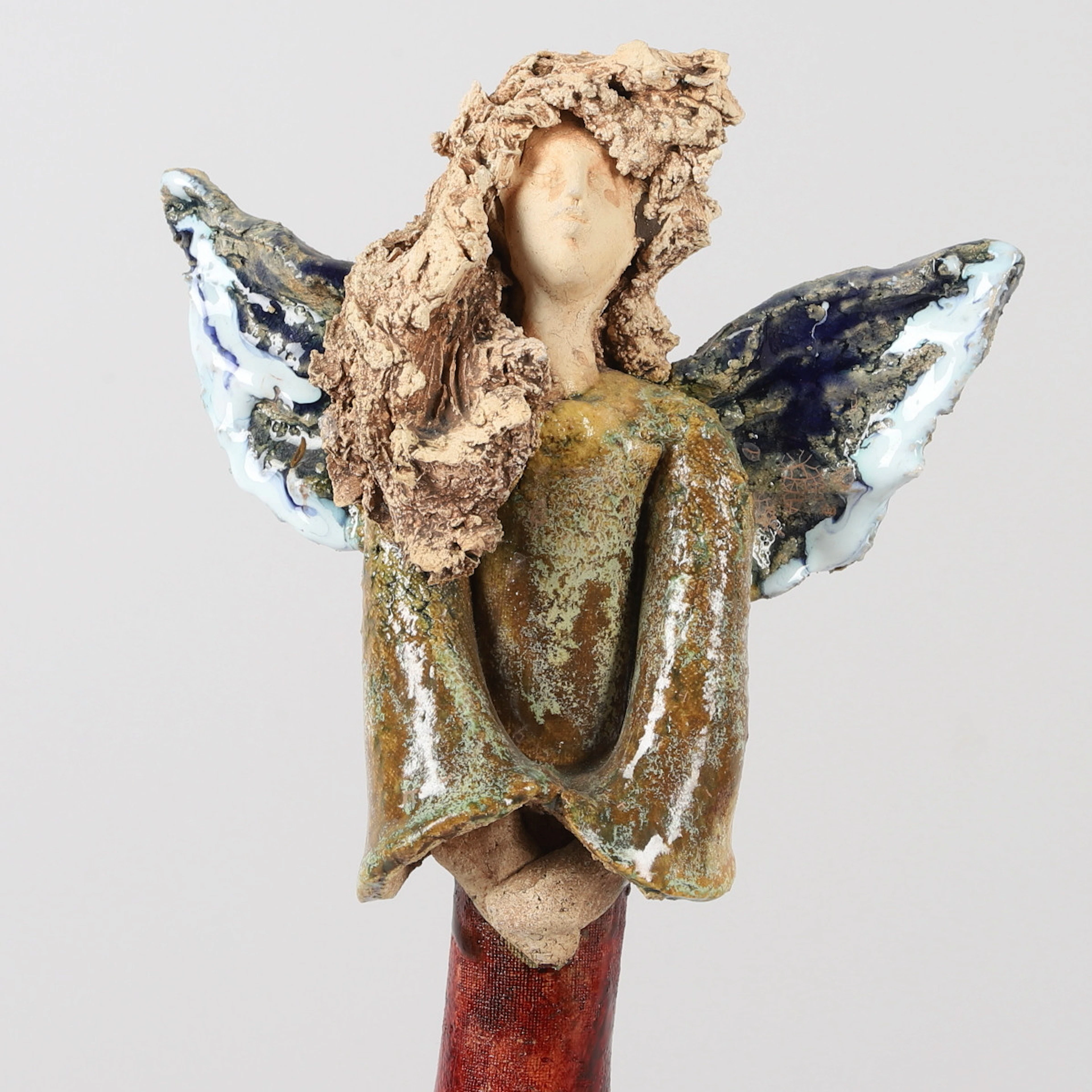 WITOLD ANASIEWICZ. Skulptur, ängel, stengods, Polen, 1900/2000-tal.