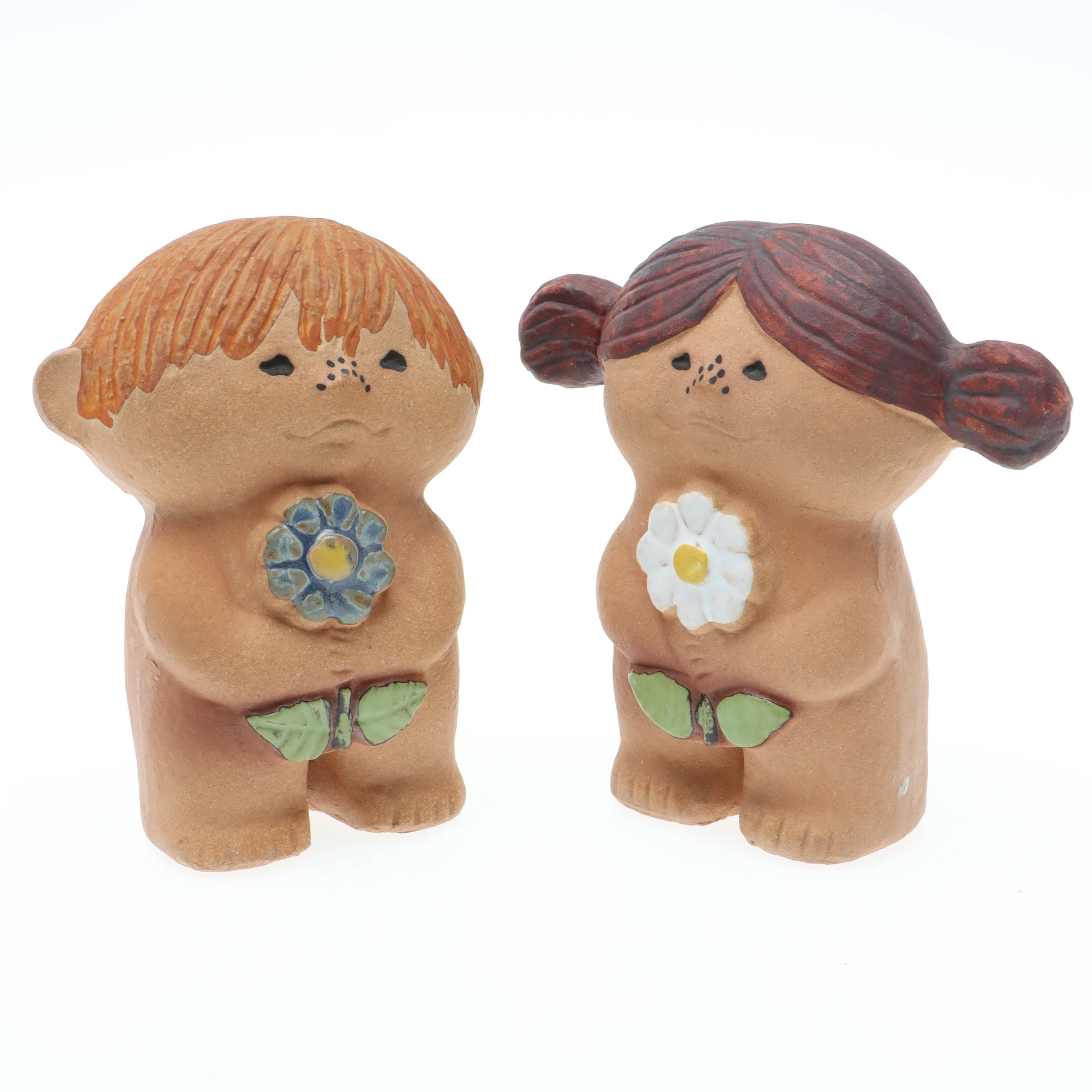 LISA LARSON. Figuriner, stengods, ett par, "Adam 1 & Eva 1", signerade