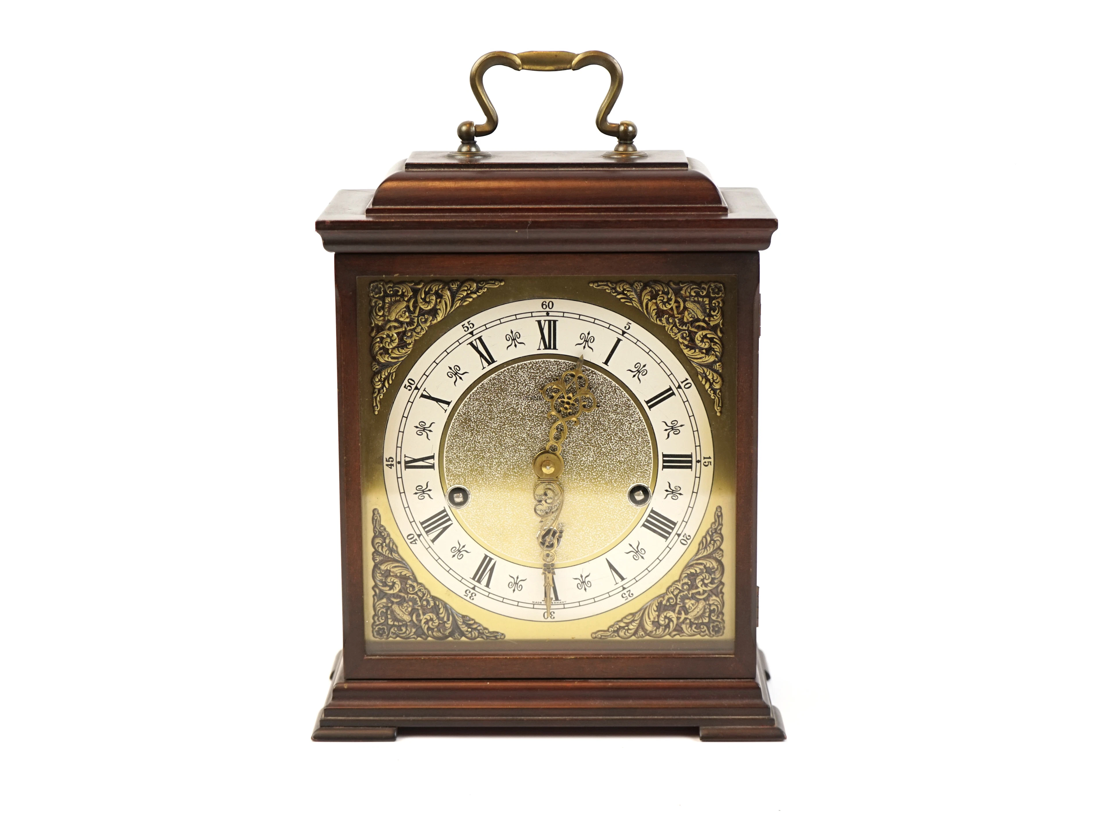 Orologio da tavolo, legno, Junghans, Germania, seconda metà del 20 ° secolo.