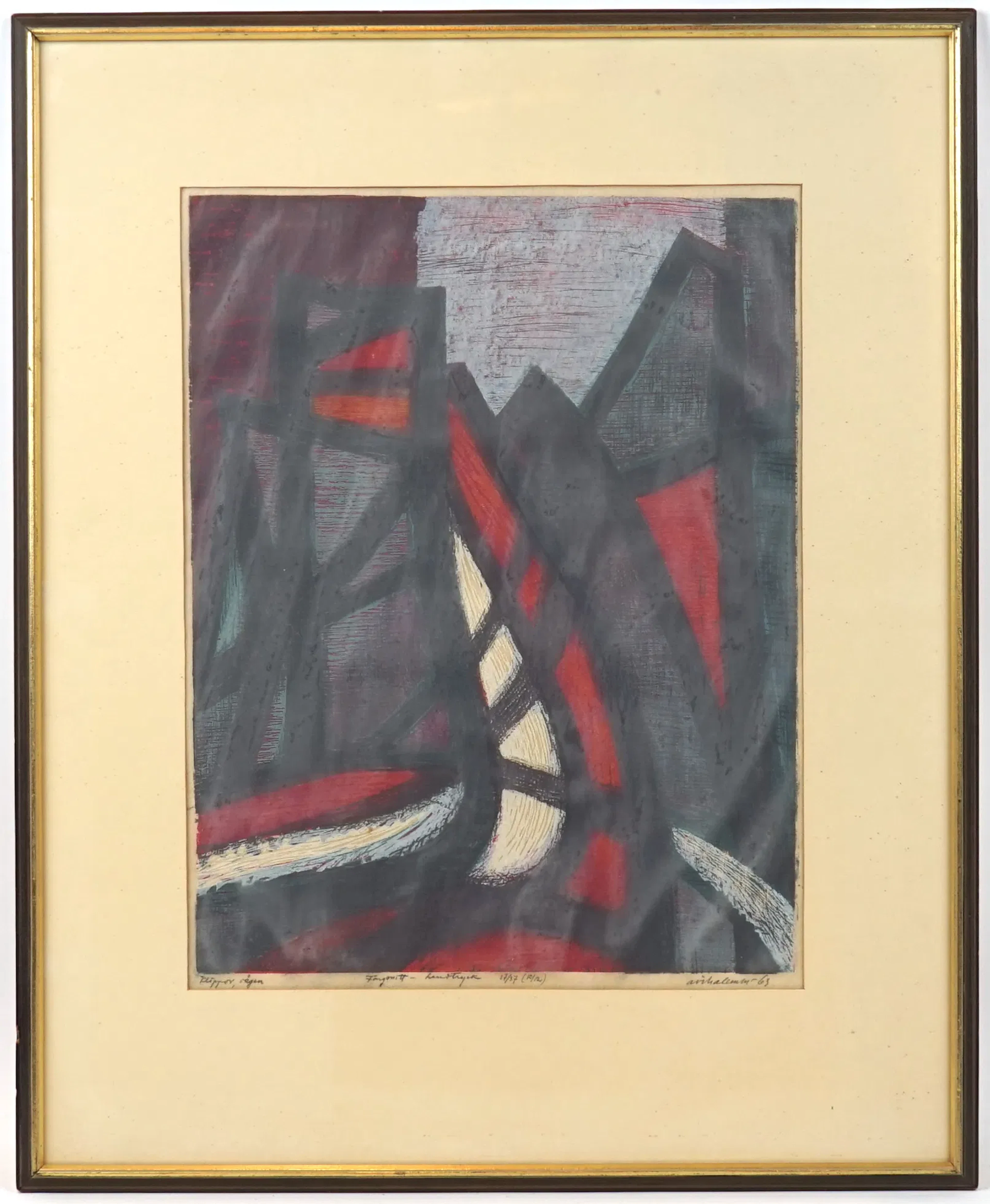 Arno Vihalemm, ''Rocks, the Wave'', corte a color 37/37, firmado, 1963.