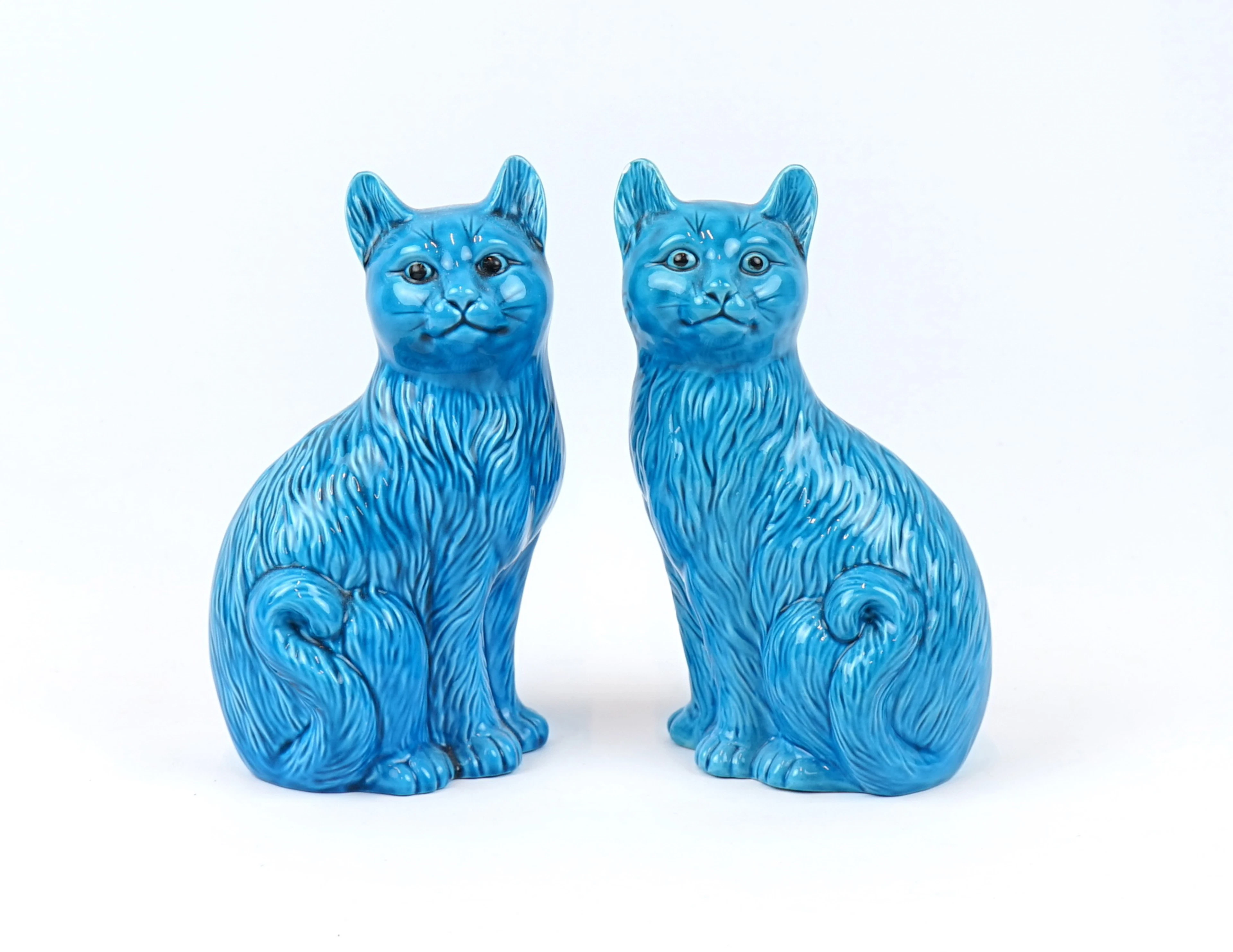 Figuren, ein Paar, Katzen, Porzellan, Asien.