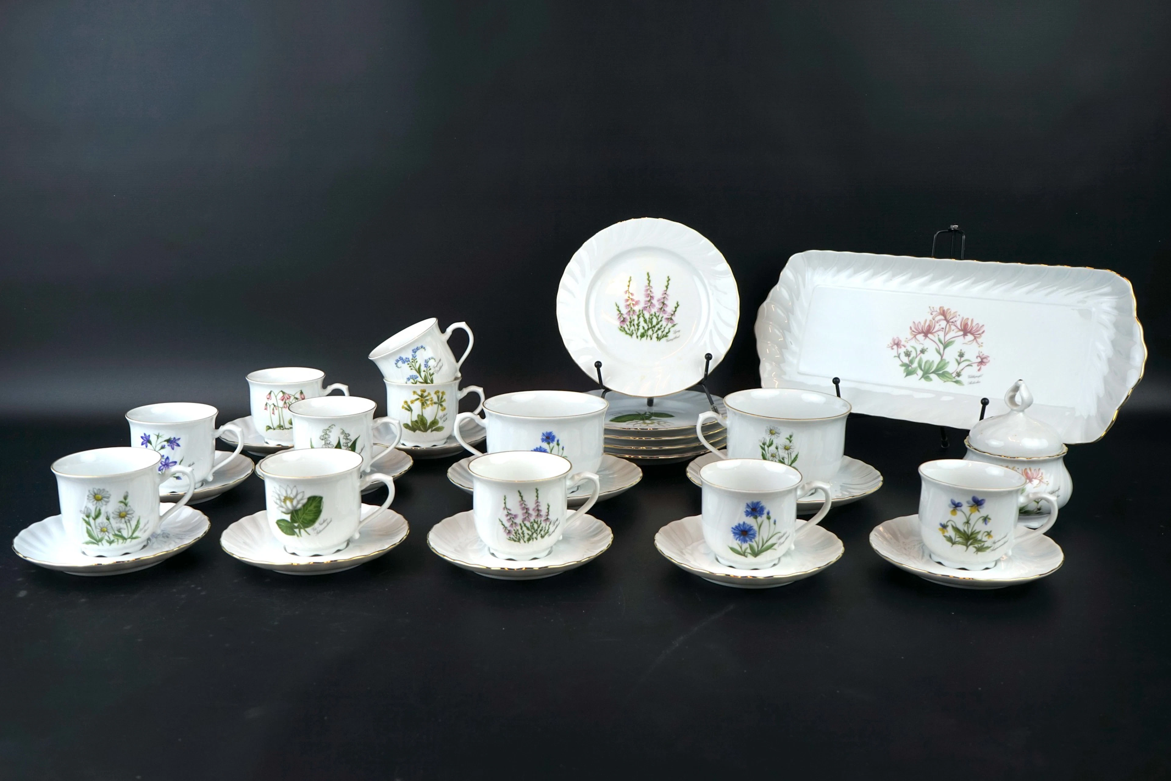 Servizi da caffè e da tè, 18 pezzi, porcellana, "Regina", Seltmann Wieden, Baviera.