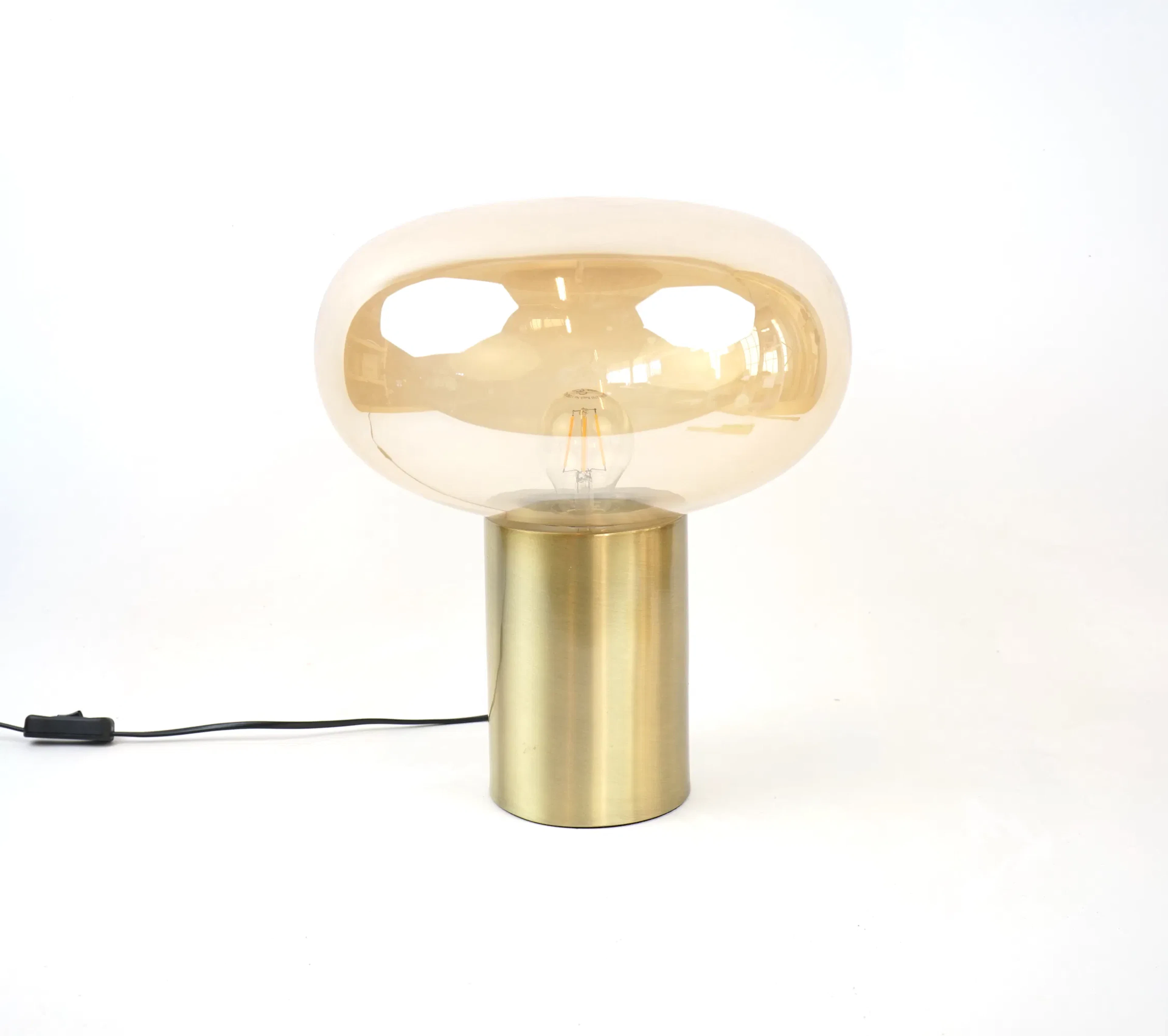 Lámpara de mesa, de cristal/latón, Rydéns.