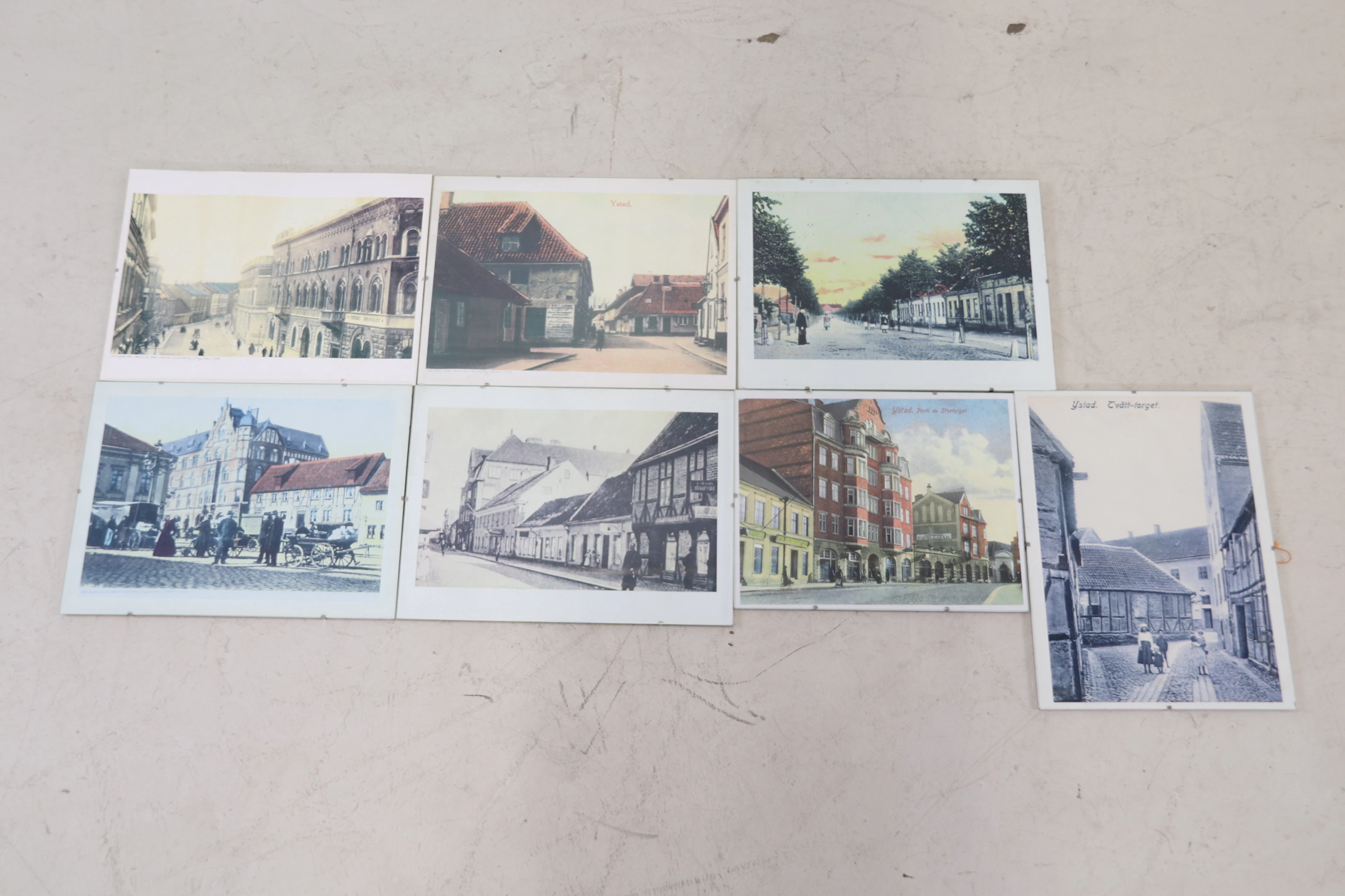 Fotografías, 7 piezas, motivos de Ystad.