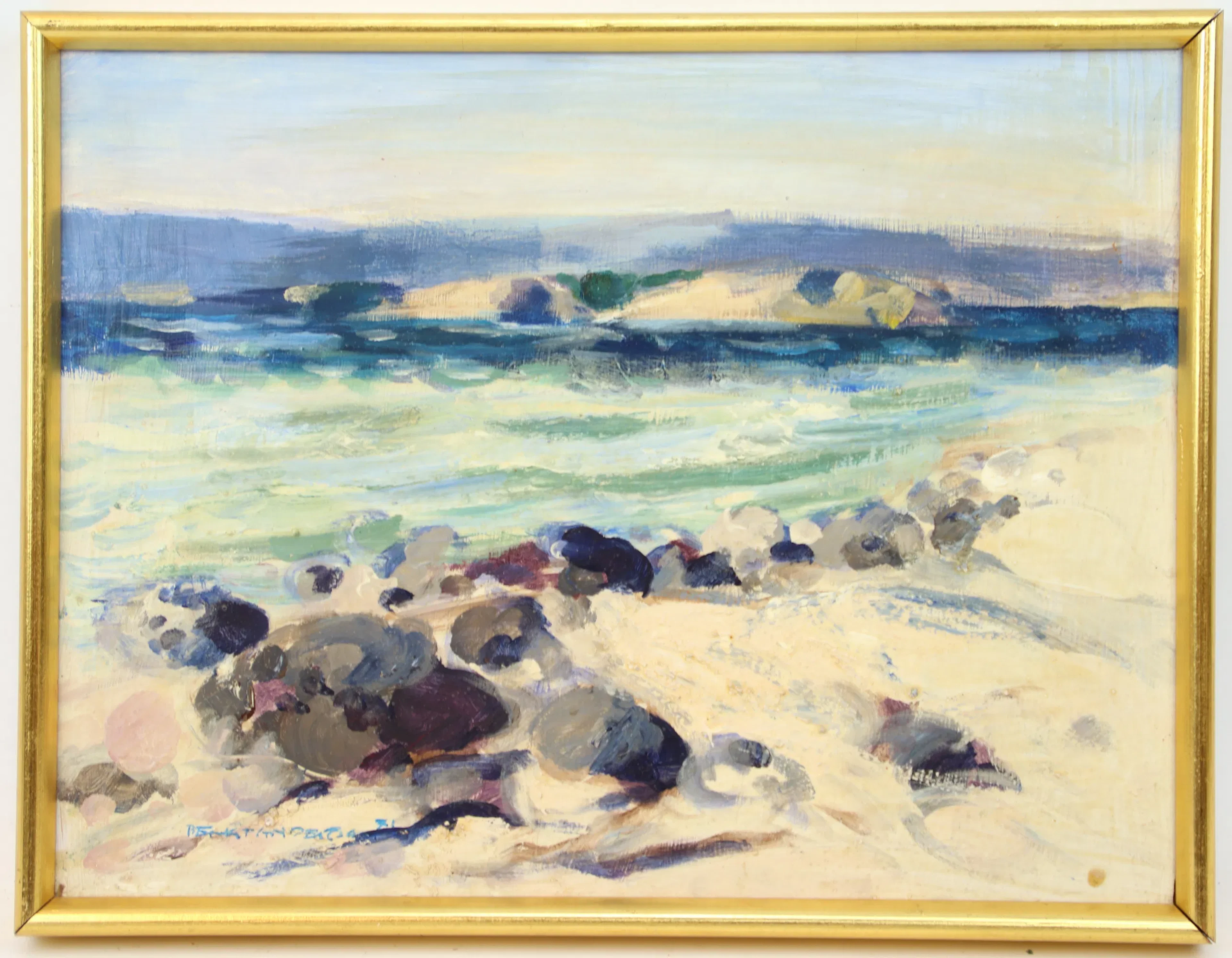 Bengt Andersson, "By the beach", oil on panel, signed.