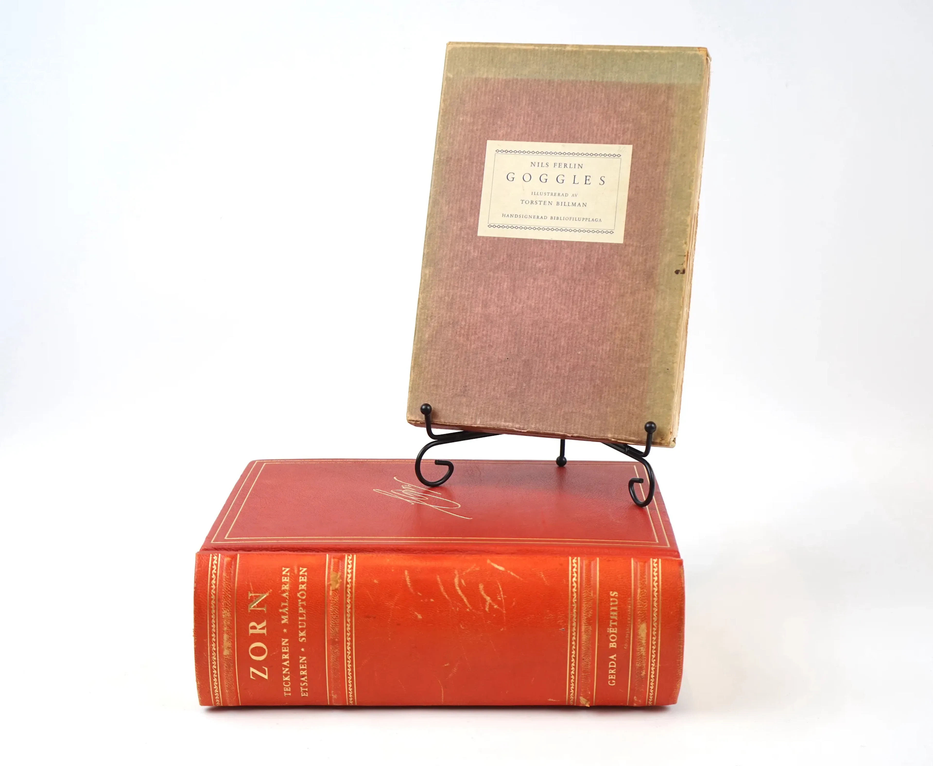 Libros, 2 personajes, Nils Ferlin "Goggles Dikter" (firmado) y Zorn "El dibujante"