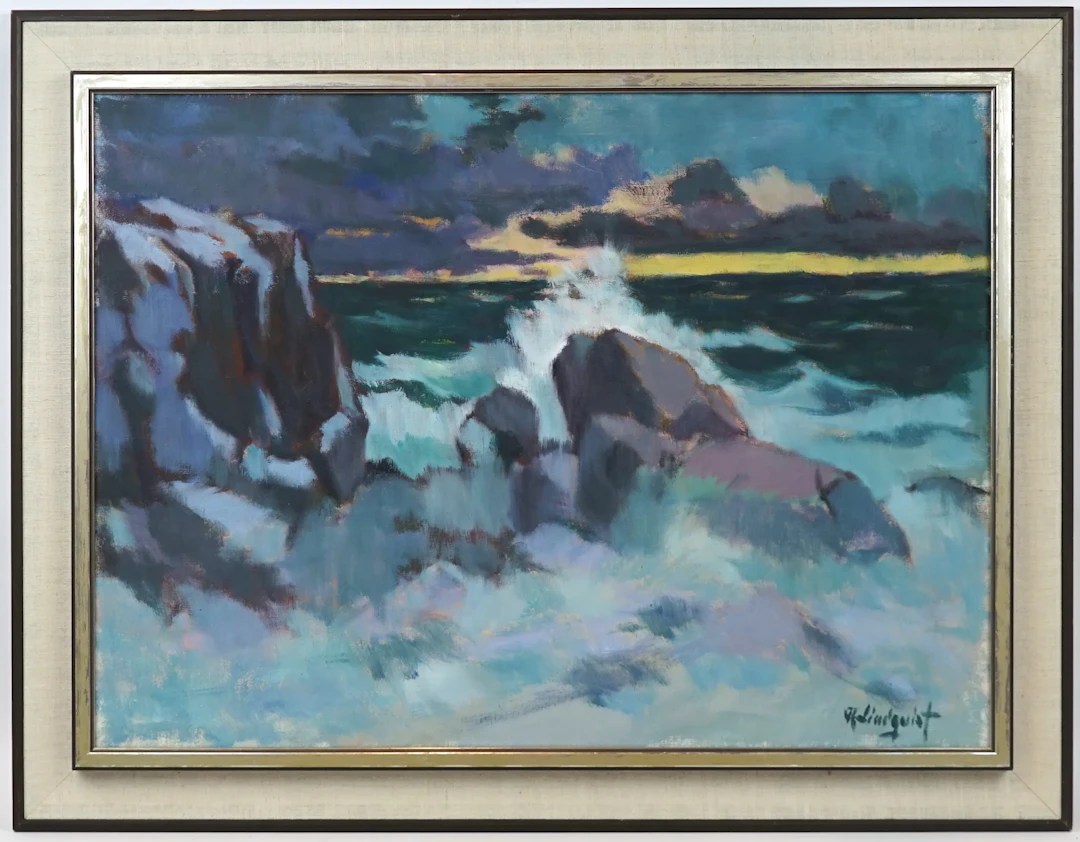 Ragnar Lindquist, huile sur toile, signé.