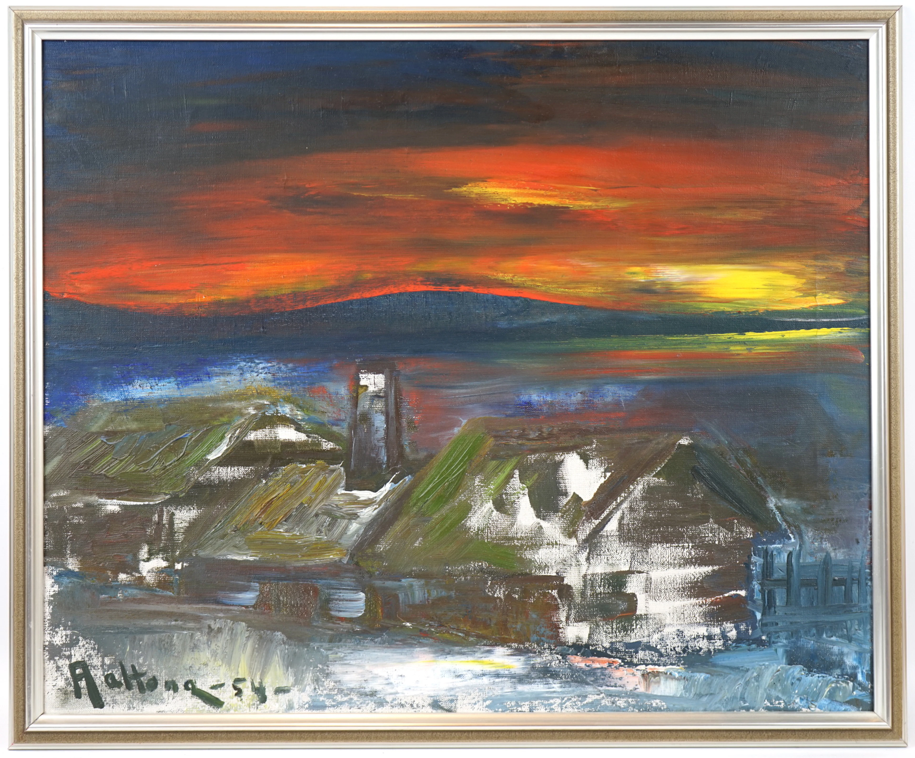 Veikko Aaltona, an oil on canvas, signed, 1954.