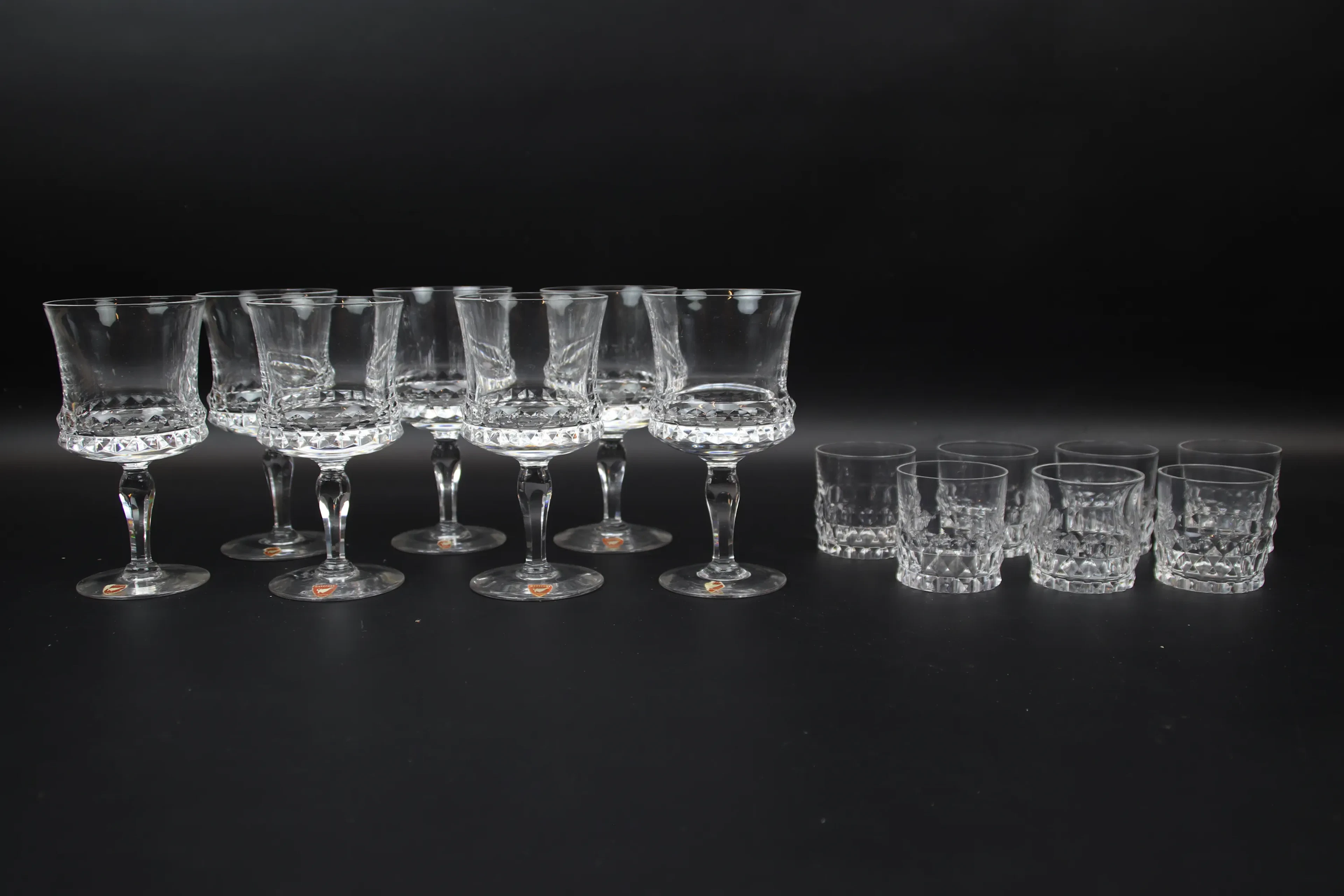 Ingeborg Lundin, glas, 7+7 st, "Silvia", Orrefors.