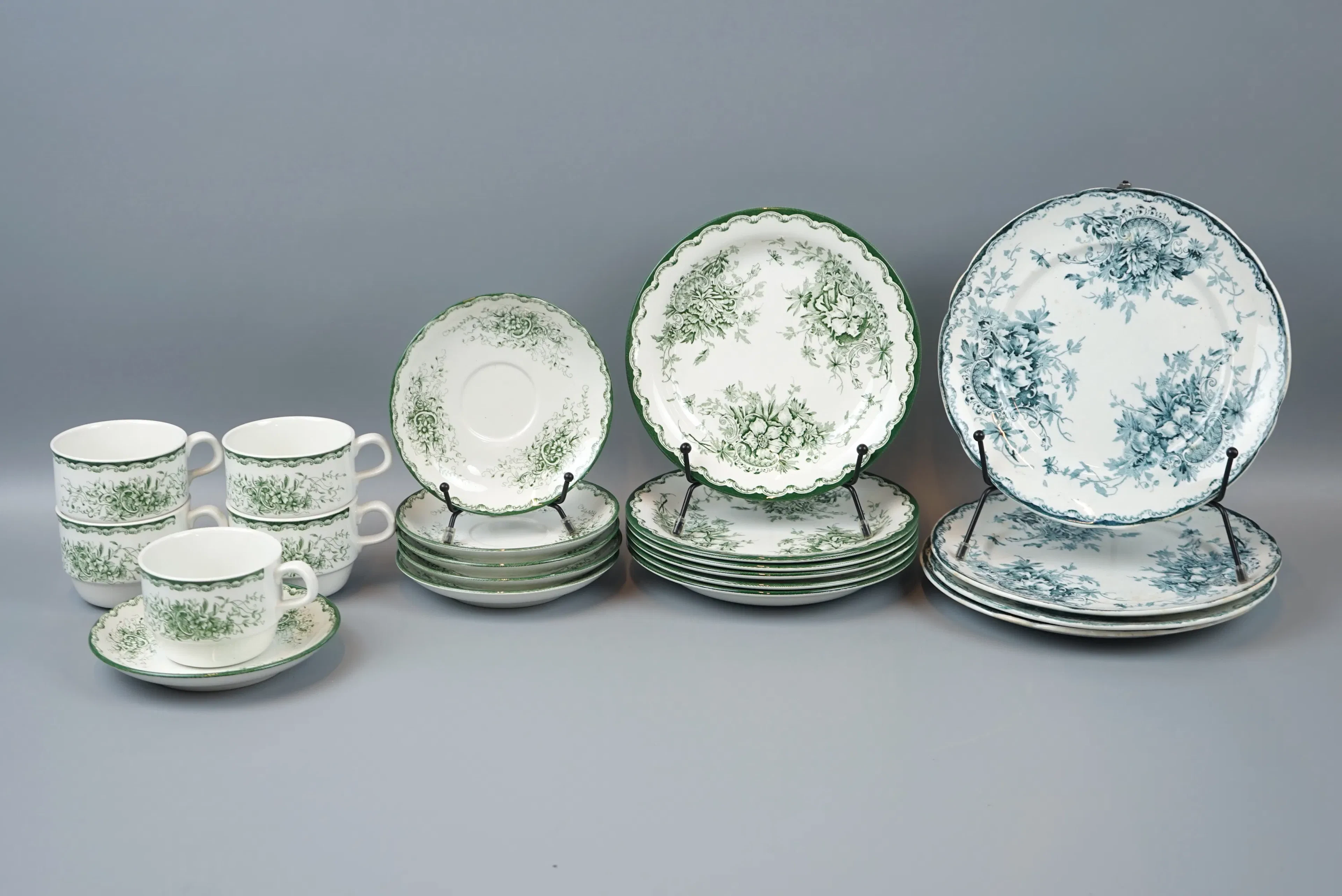 Piezas de servicio de café, 16 piezas, porcelana/pedernal, ''Green Anna'', Rörstrand