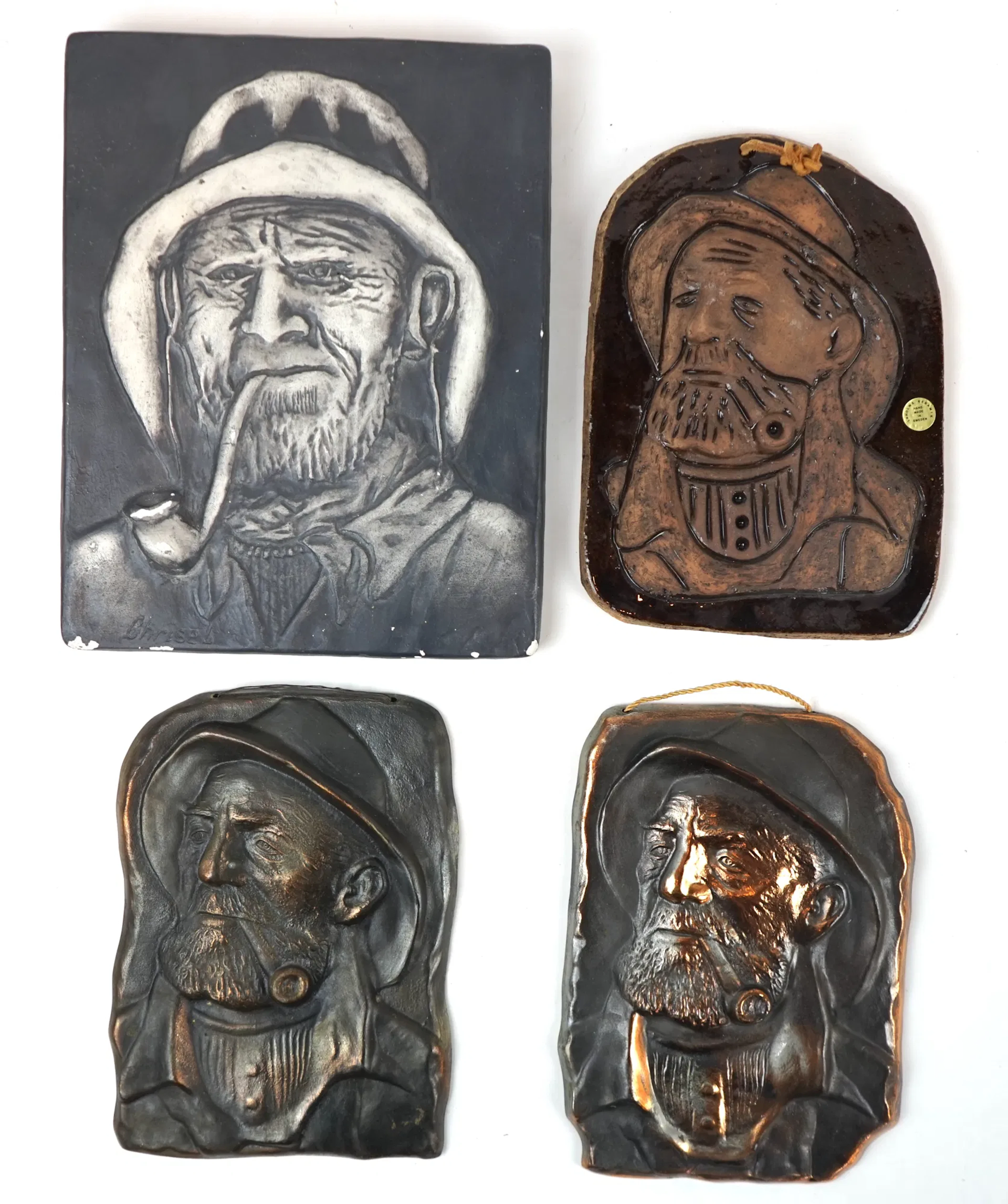 Unidentified artist, reliefs, ceramics/metal, 1 signed.