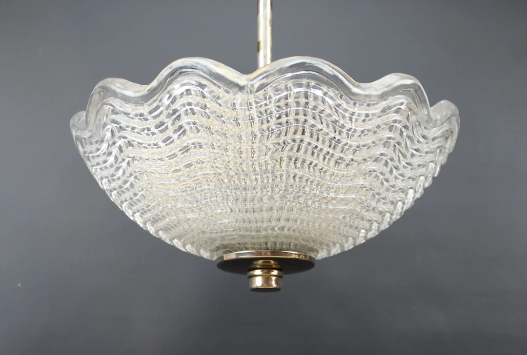 Carl Fagerlund, a glass ceiling lamp, three points of light, Orrefors.