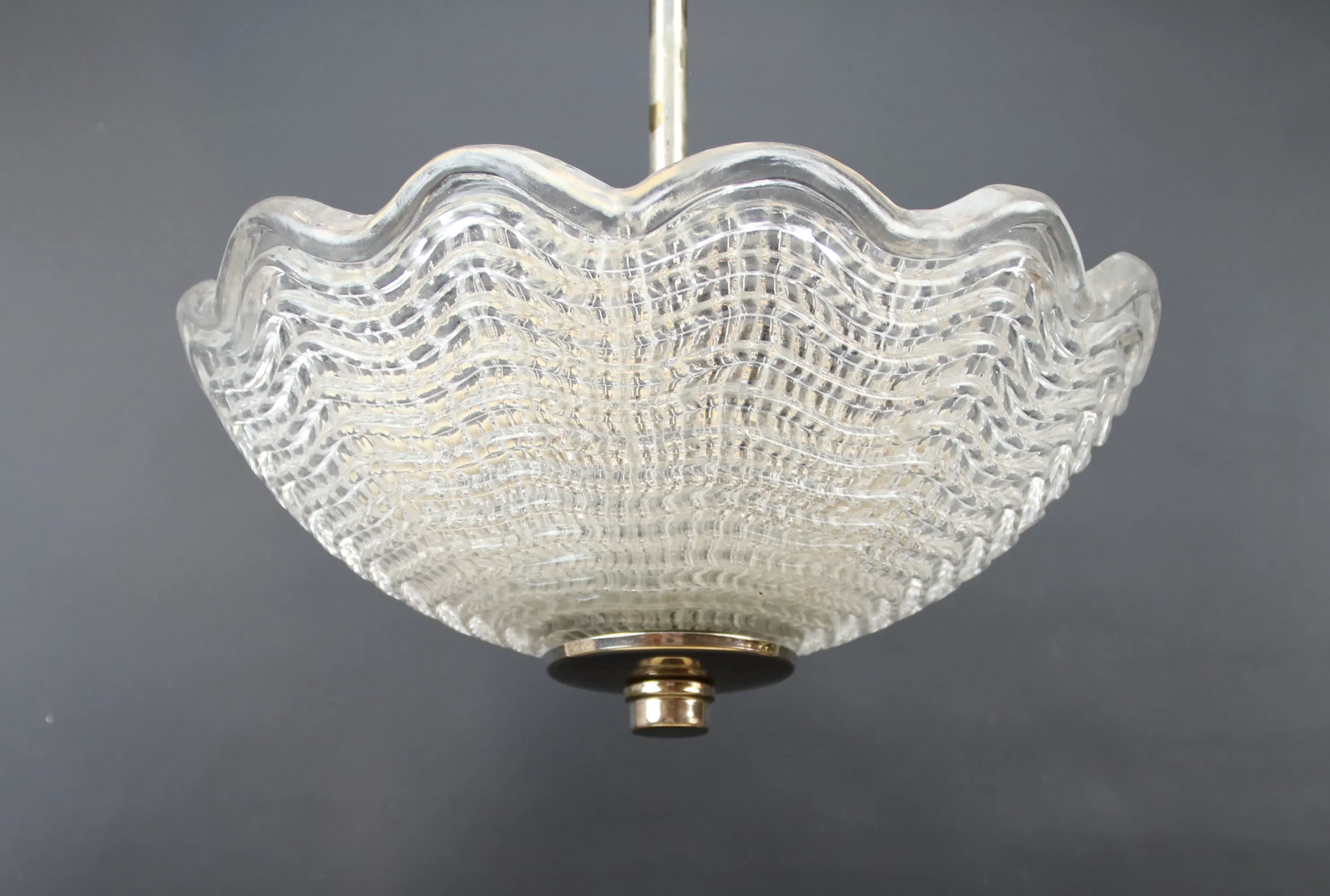 Carl Fagerlund, a glass ceiling lamp, three points of light, Orrefors.