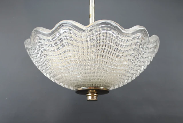 Carl Fagerlund, a glass ceiling lamp, three points of light, Orrefors.