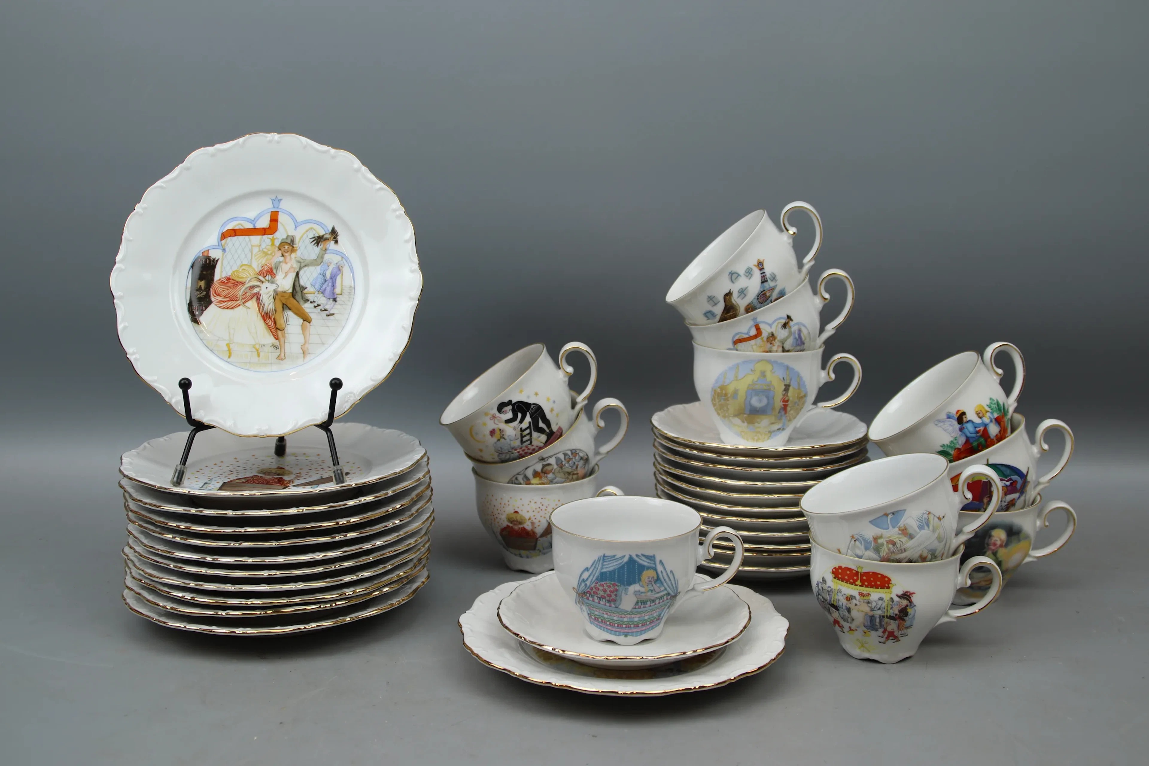 Juego de café, 24 piezas, porcelana, Cuentos de hadas de Hans Christian Andersen, Fyrklövern.