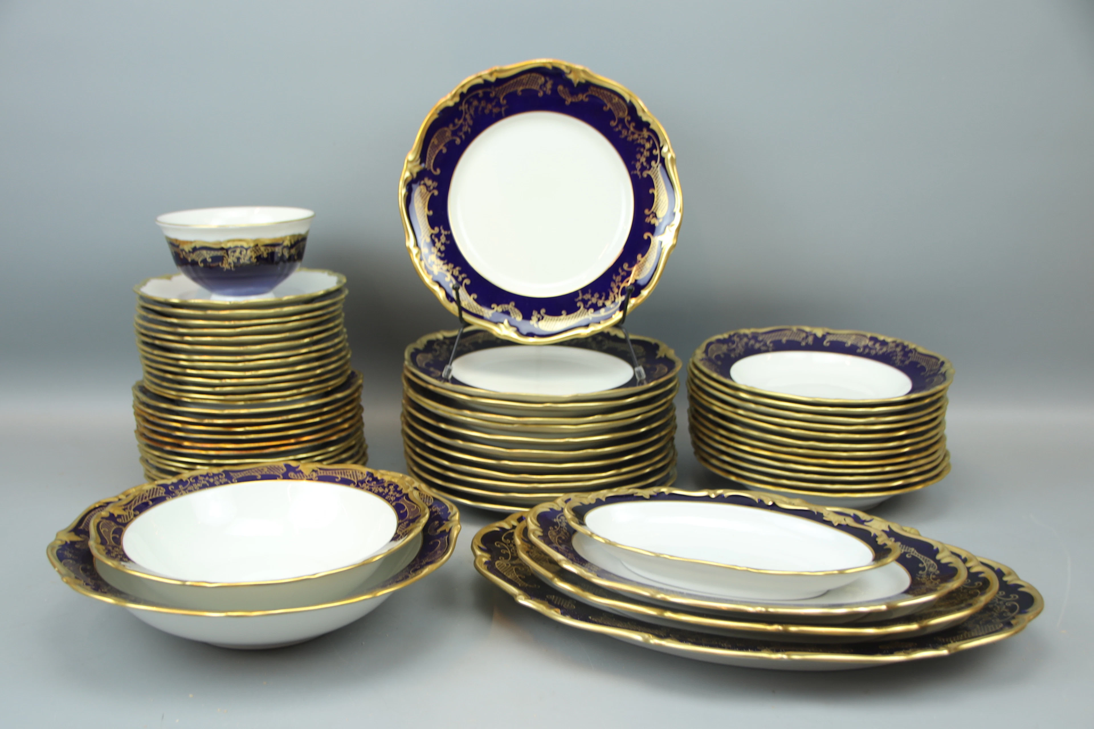 Dinnerware, 55 pieces, porcelain, "Baroque", GDR.