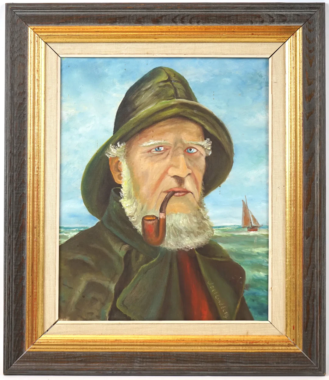 Artista non identificato, olio su tela, firmato Joel Lindberg.