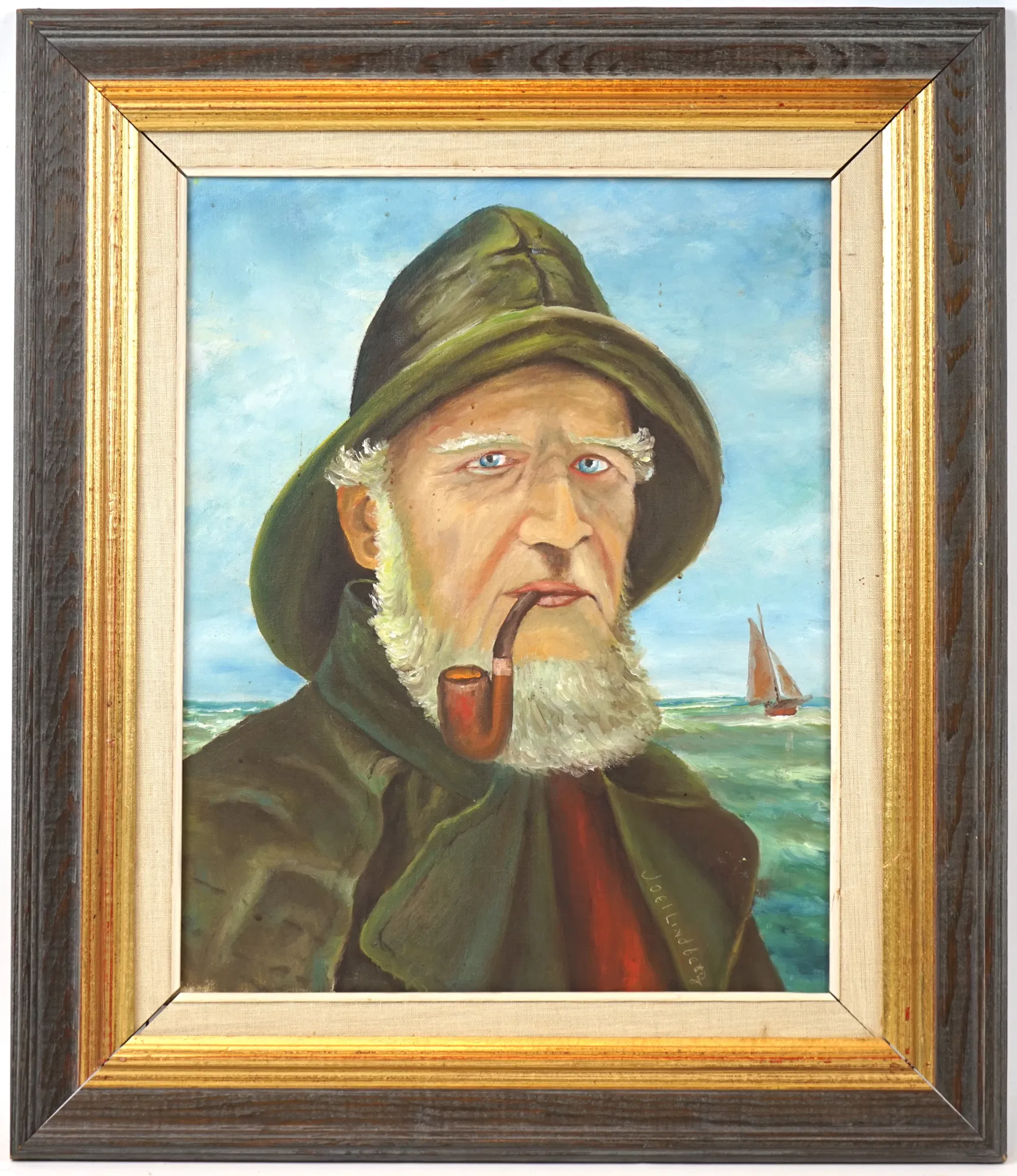 Artista non identificato, olio su tela, firmato Joel Lindberg.