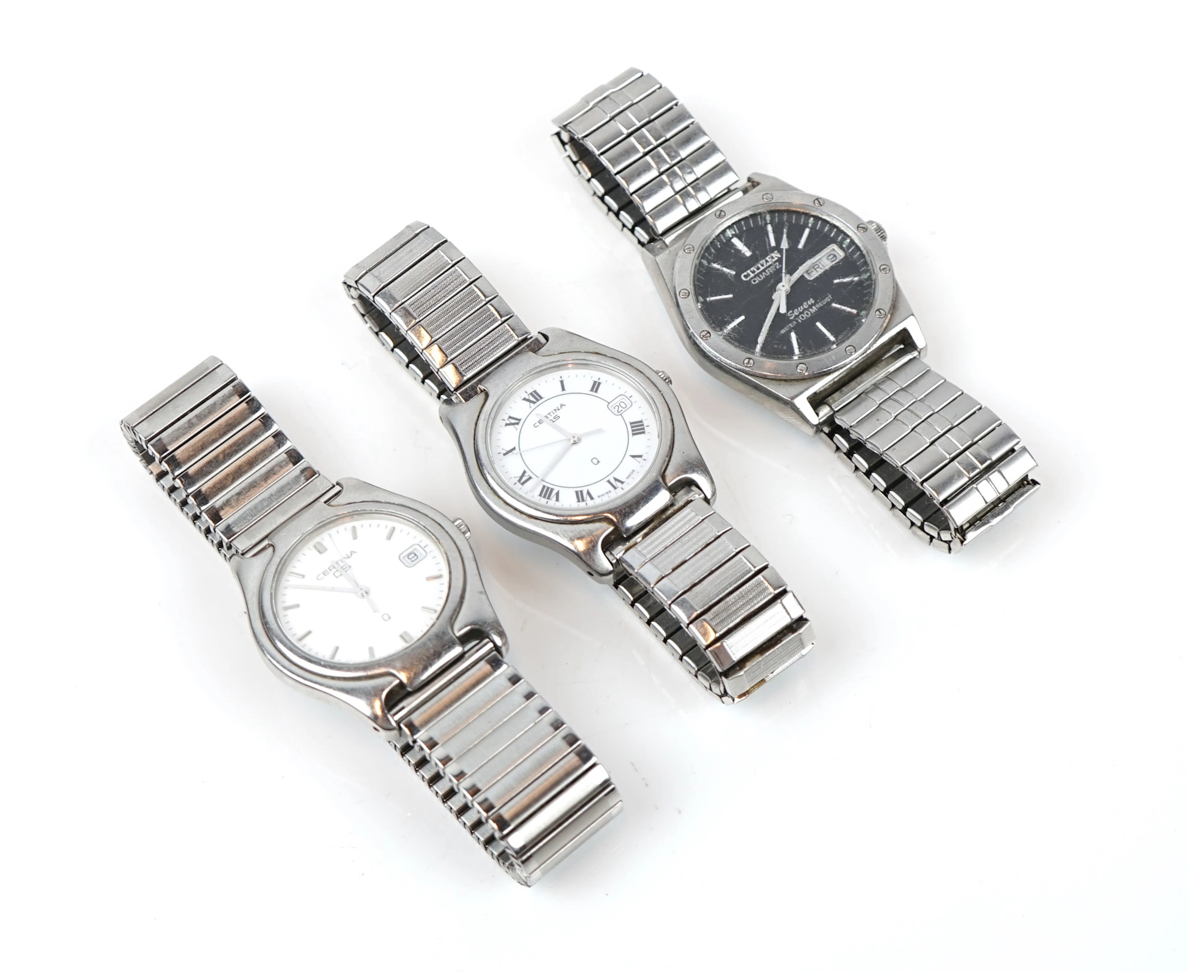 Relojes de pulsera, 3 objetos, Certina y Citizen.