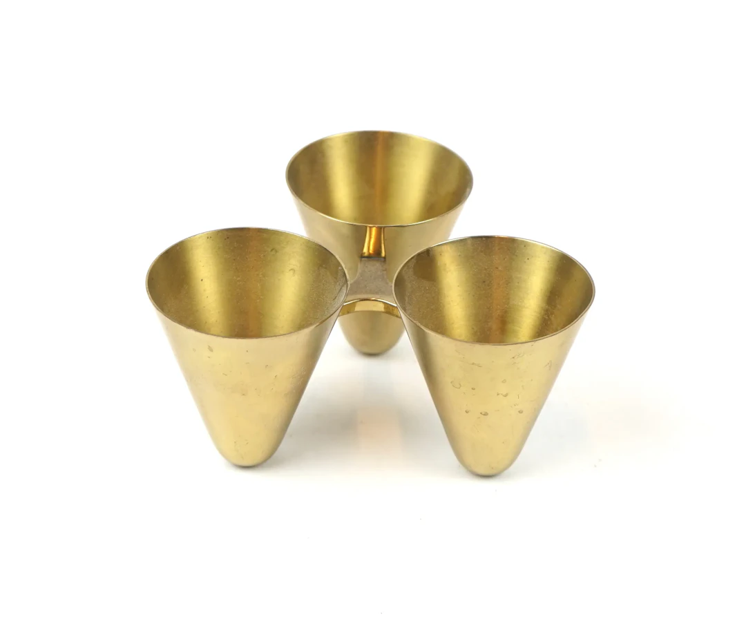 Gunnar Ander, candelabro per 3 candele, ottone, Ystad-Metall.