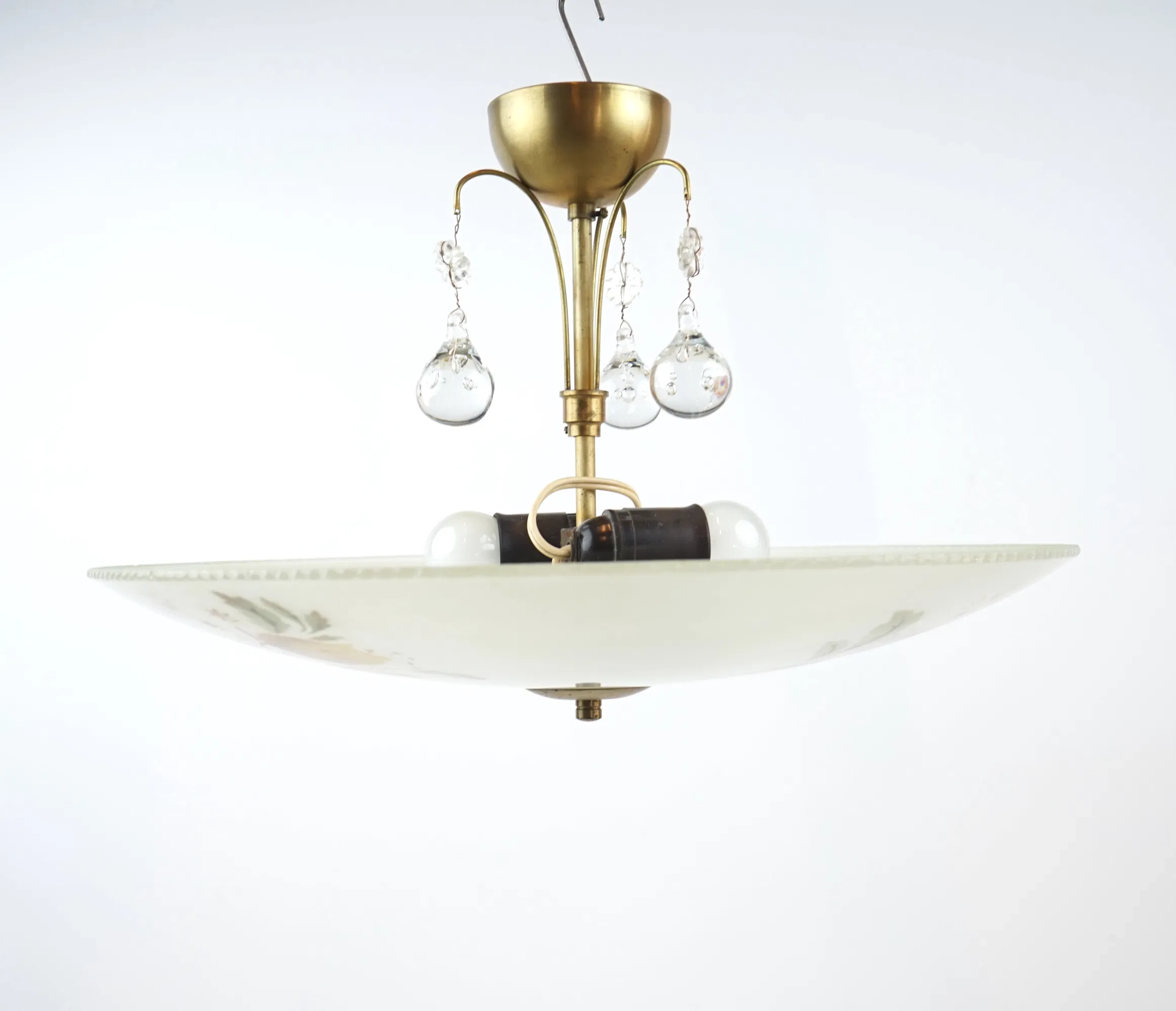 Ceiling lamp, glass/metal.