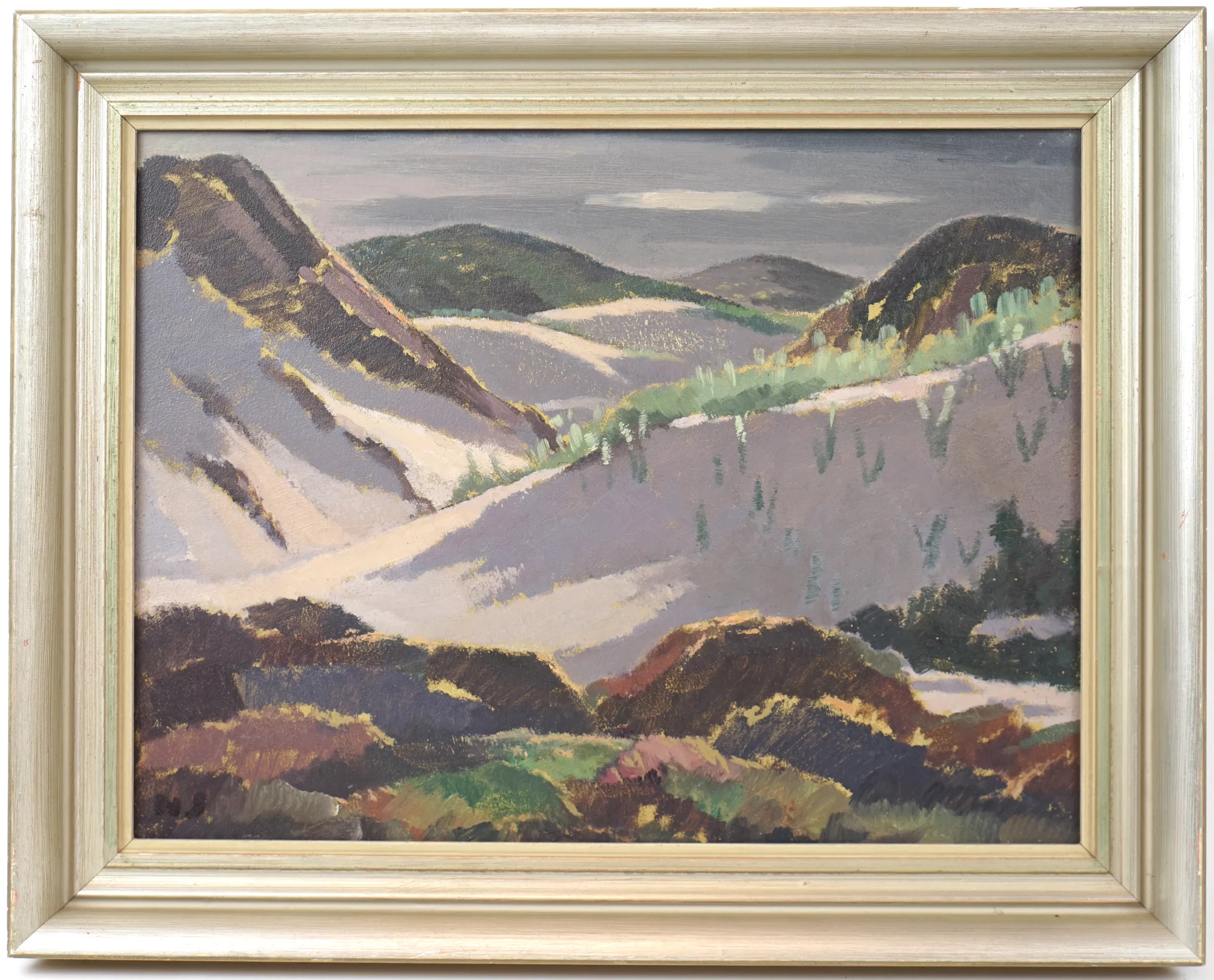 Nils Soneson, ''Sandhamnens landskap I'', oil on panel, monogrammed signed