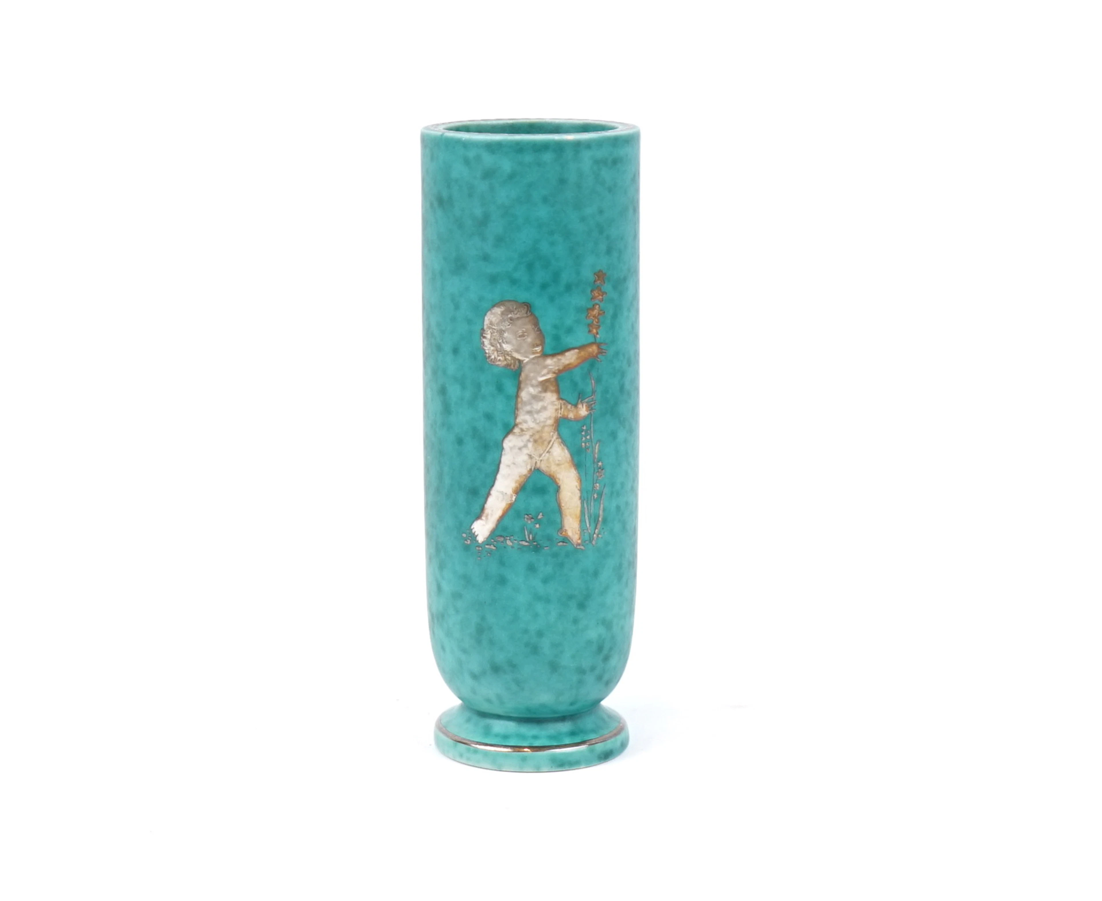 Un vaso in gres di Wilhelm Kåge, ''Argenta'', Gustavsberg.
