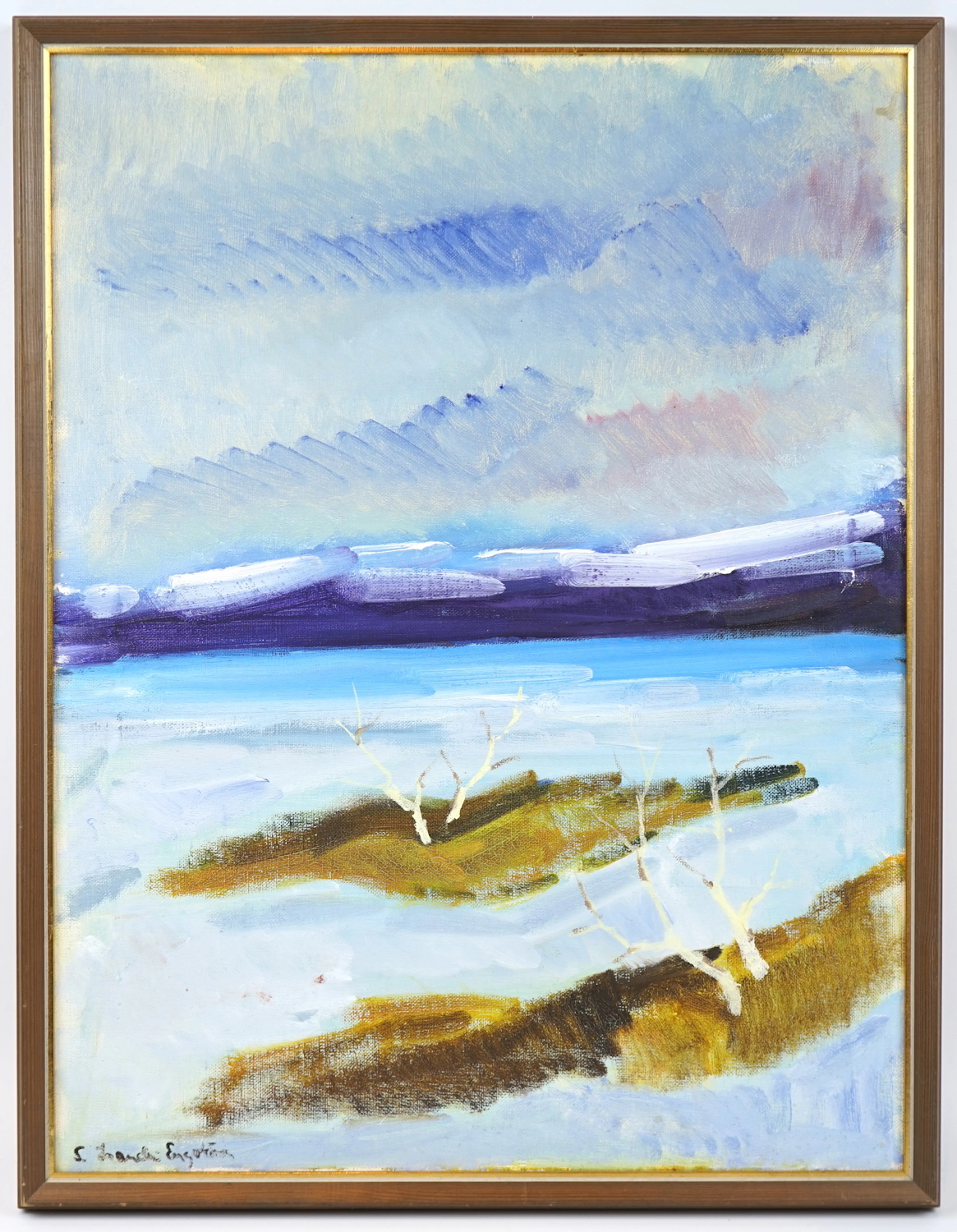 Styrbjörn Leander-Engström, ''Primavera vs. Laimo'', óleo sobre lienzo, firmado.
