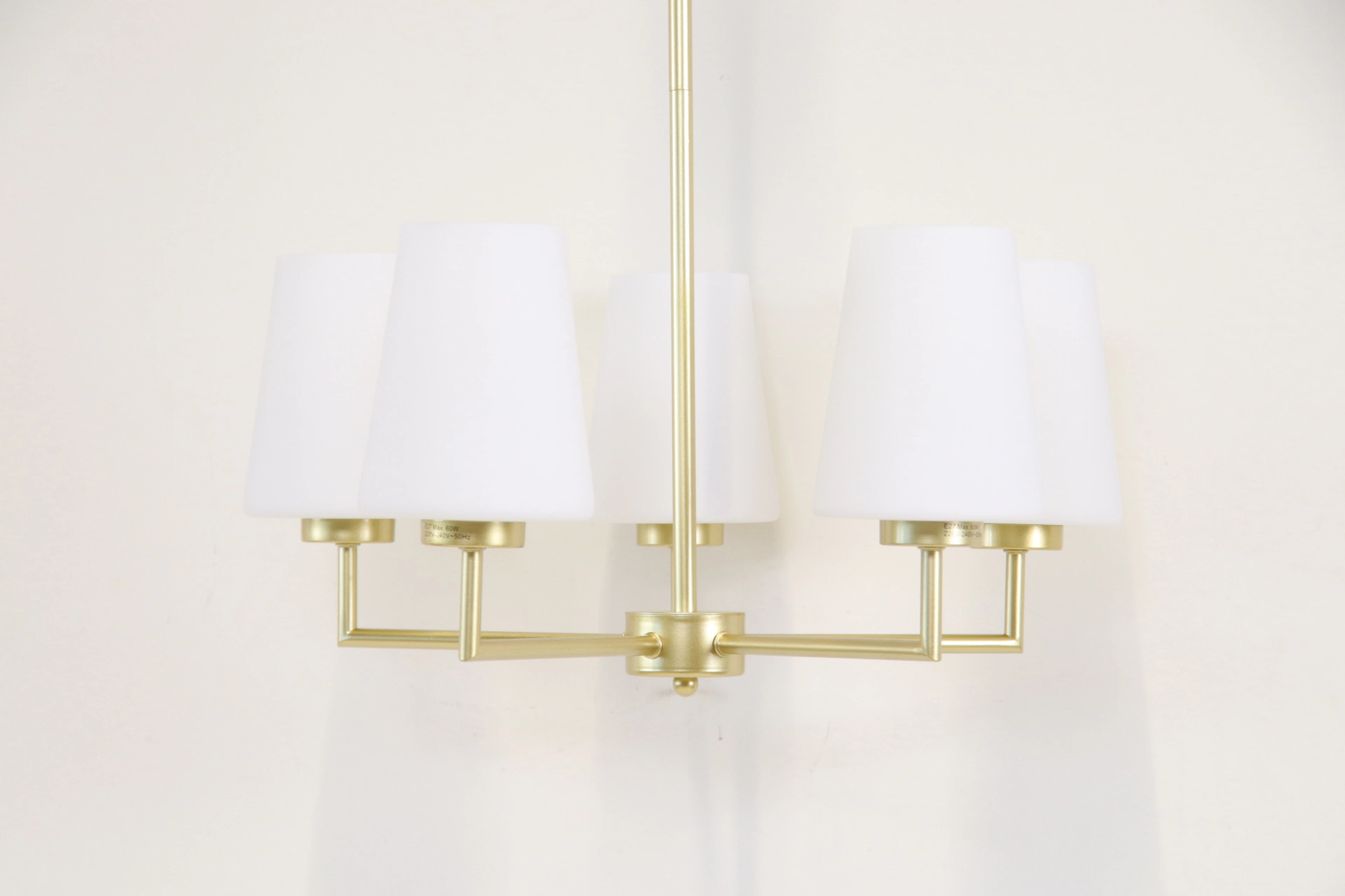 Kronleuchter, 5 Lichtpunkte, Metall/Glas, Mio.