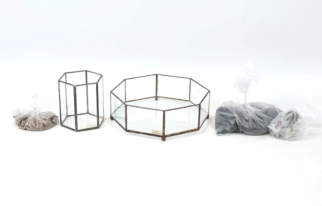 Candle holders, 2 pcs, glass/metal, Smiths Konsthantverk.