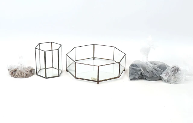 Candle holders, 2 pcs, glass/metal, Smiths Konsthantverk.