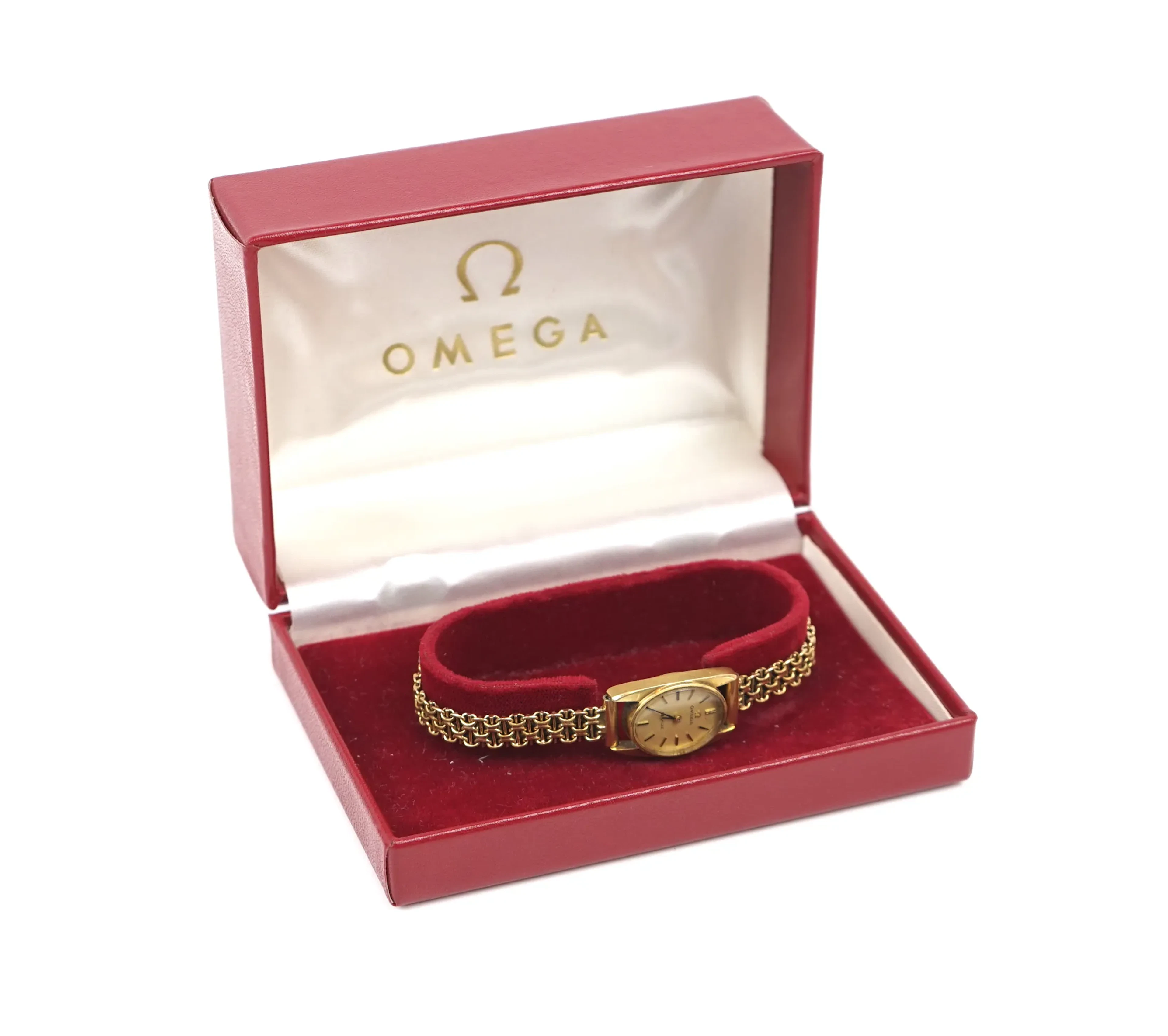 Omega De Ville, reloj de pulsera, mujer, oro 18 quilates, manual, con eslabón trenzado en X