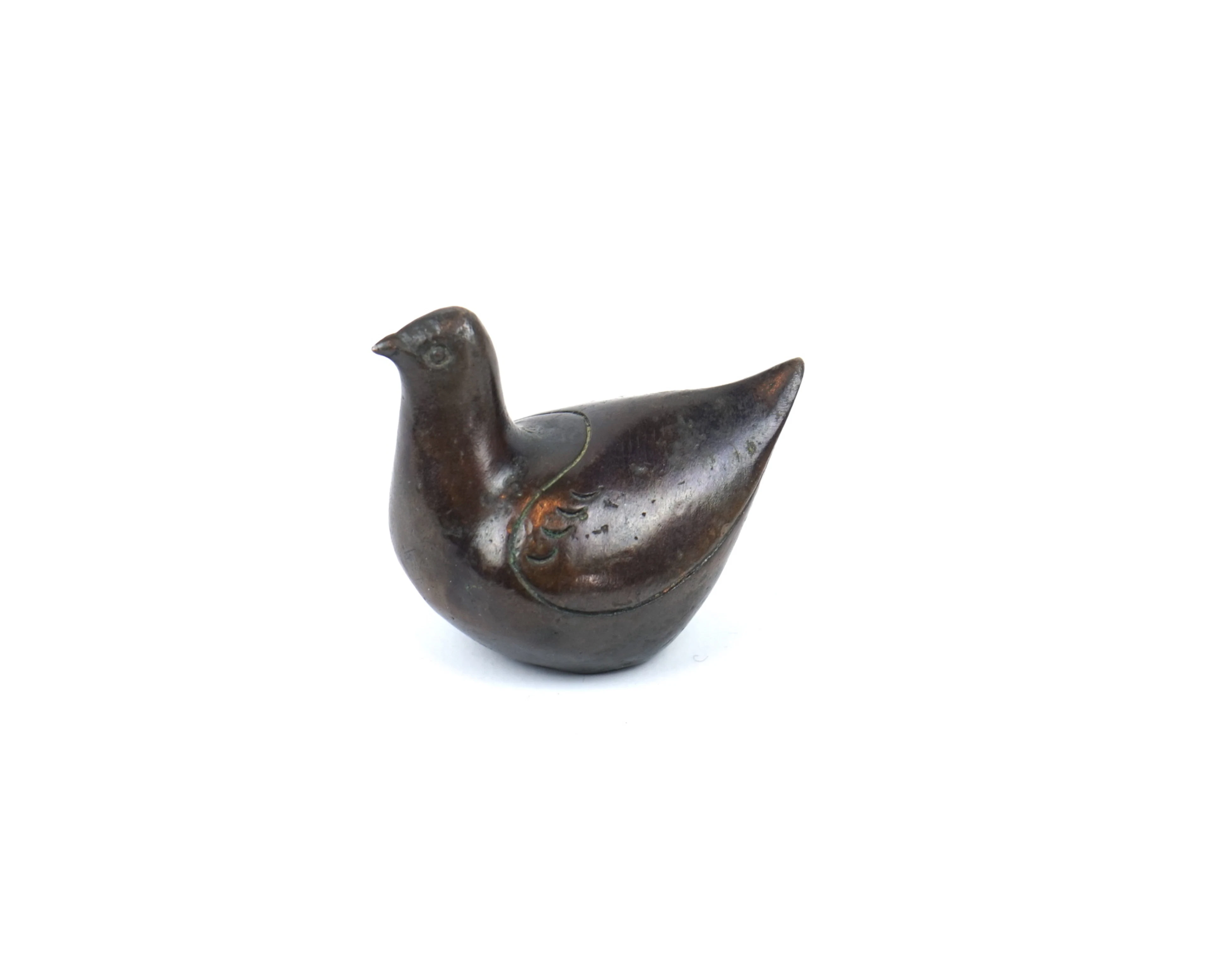 Hannes Johansson, escultura, bronce, pájaro, estampado.