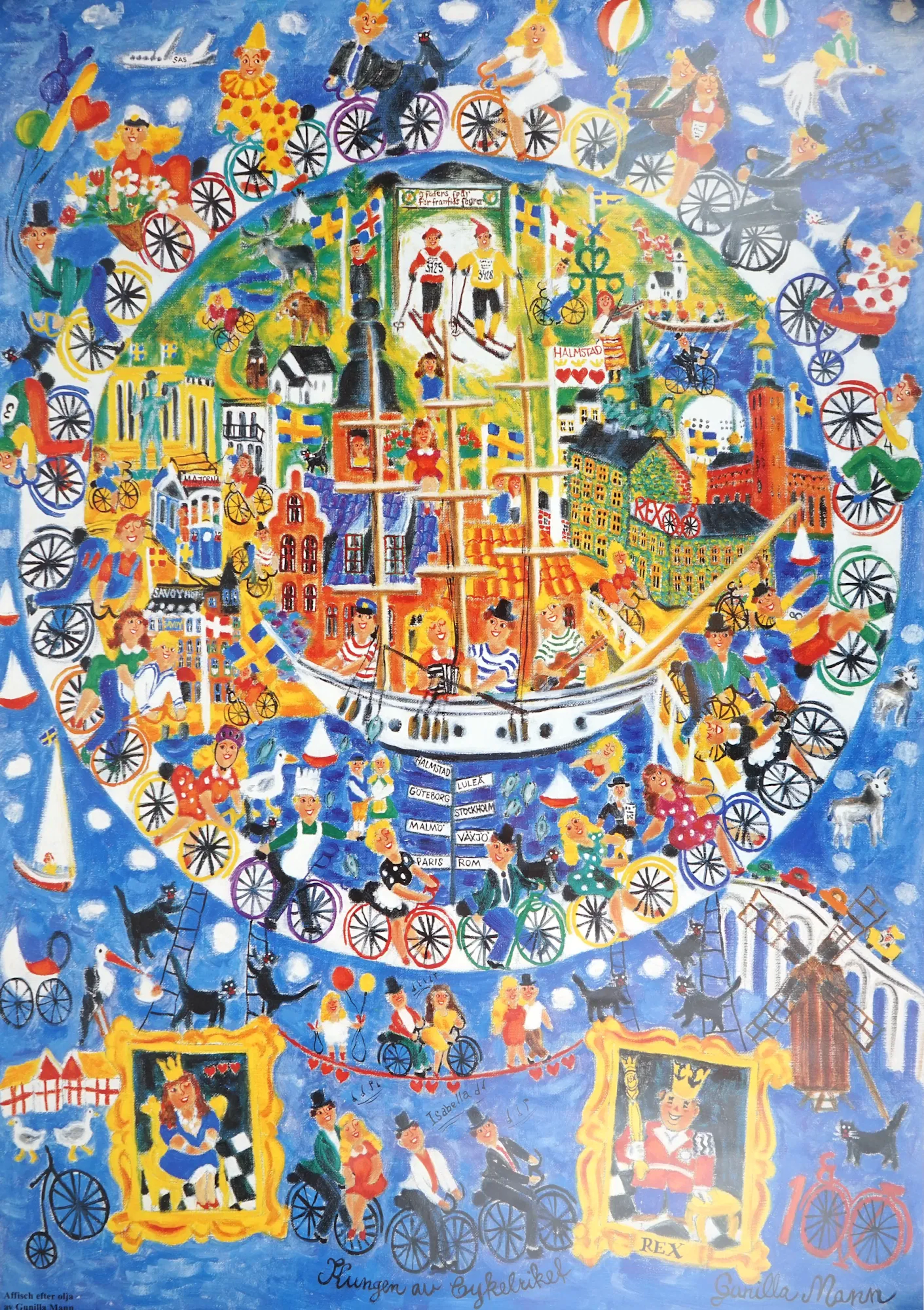 Gunilla Mann, nach dem Plakat: "Der König des Fahrradkönigreichs".