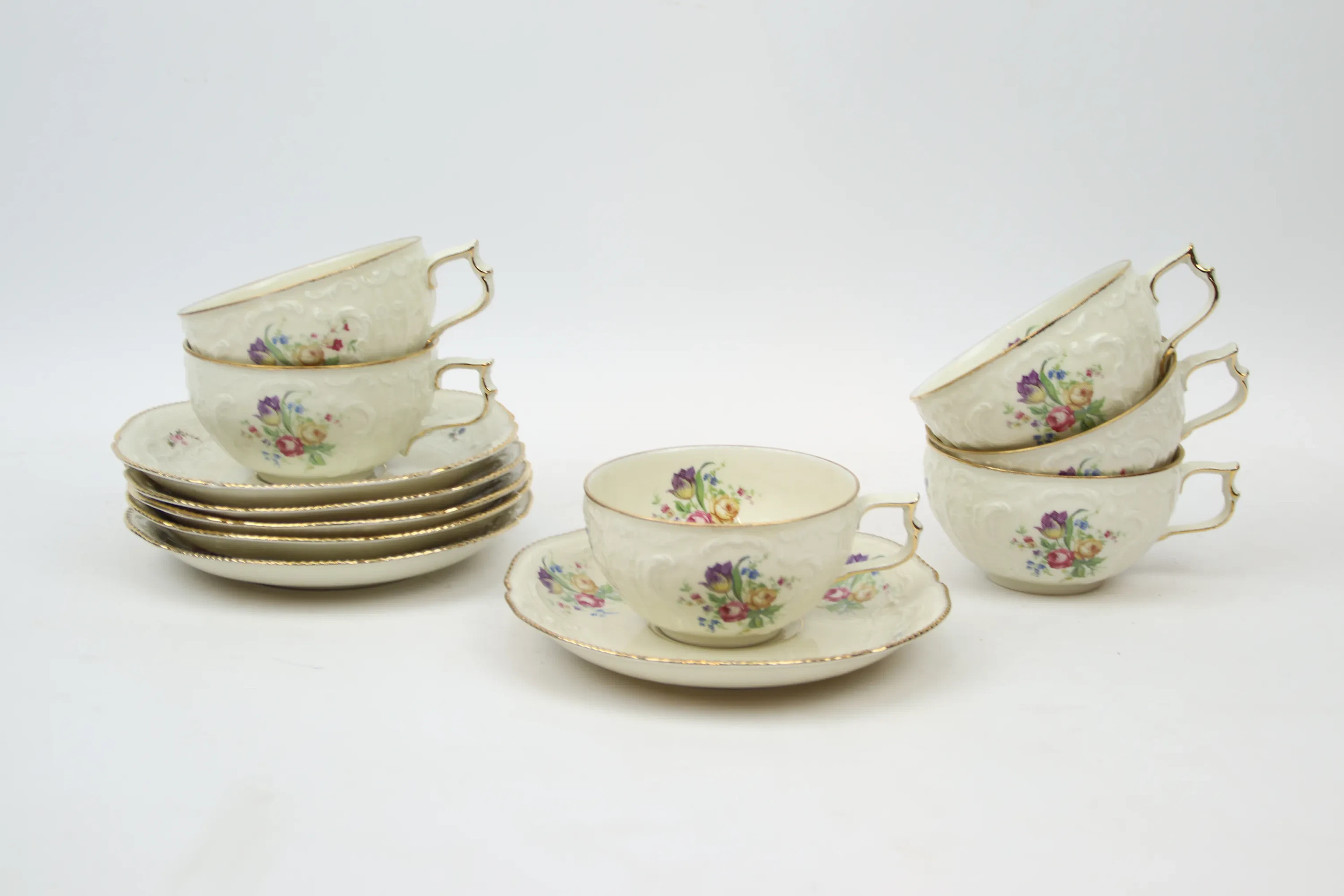 Servizio da tè, 6 pezzi, porcellana, "Sanssouci", Rosenthal.