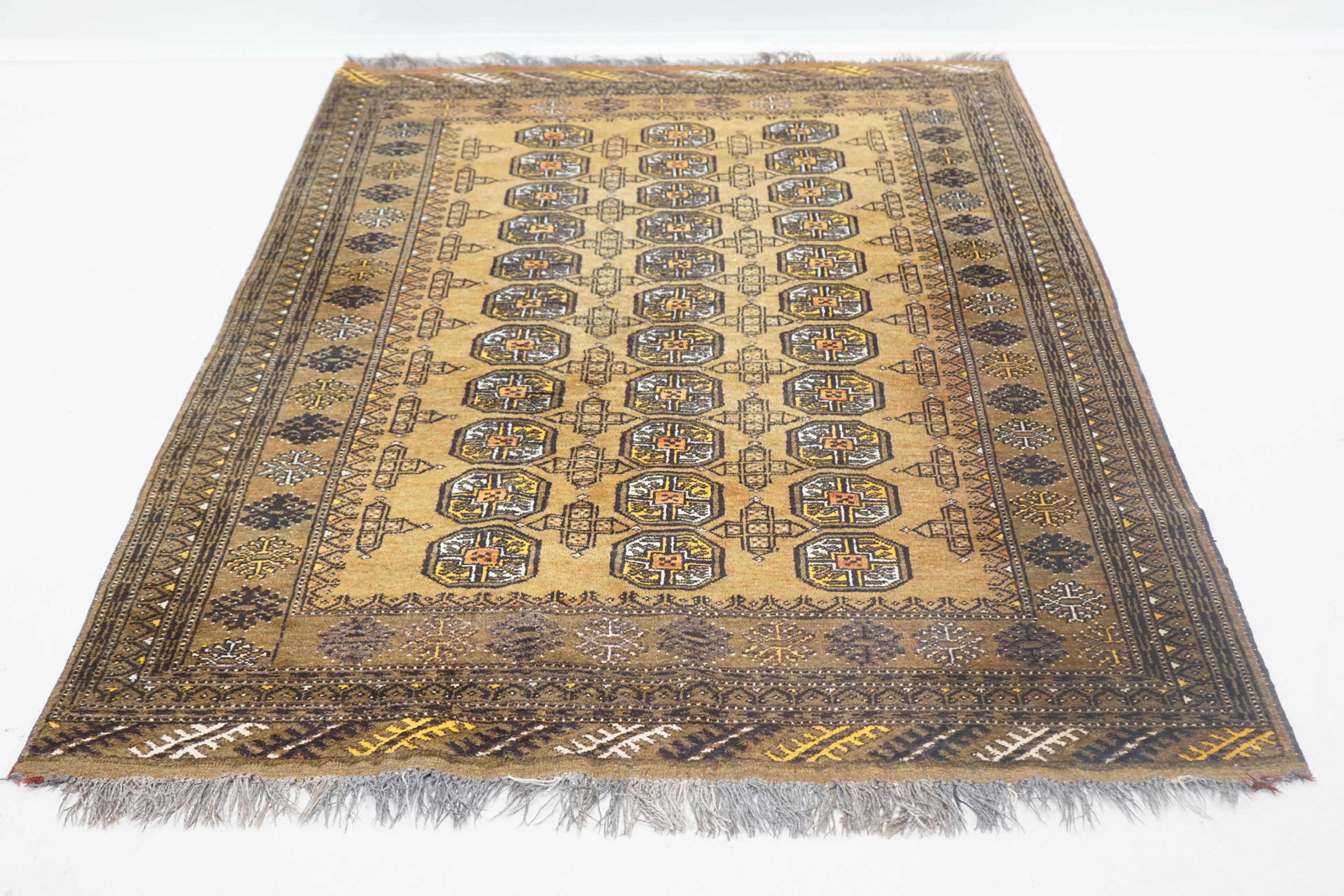 Teppich, goldene afghanische, handgeknüpfte Wolle.