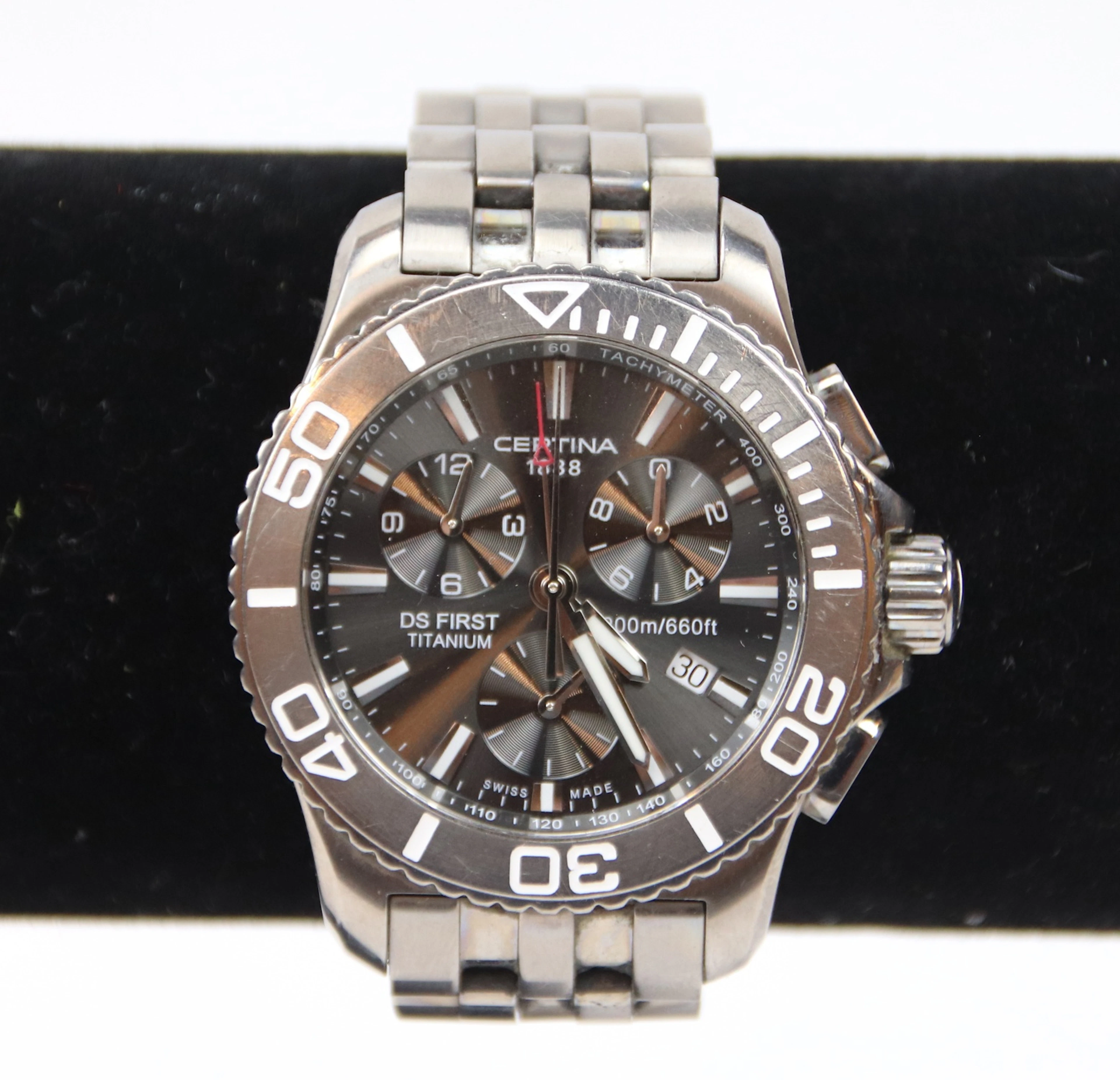 Certina DS PRIMER TITANIO, reloj de pulsera, cronógrafo, cuarzo.