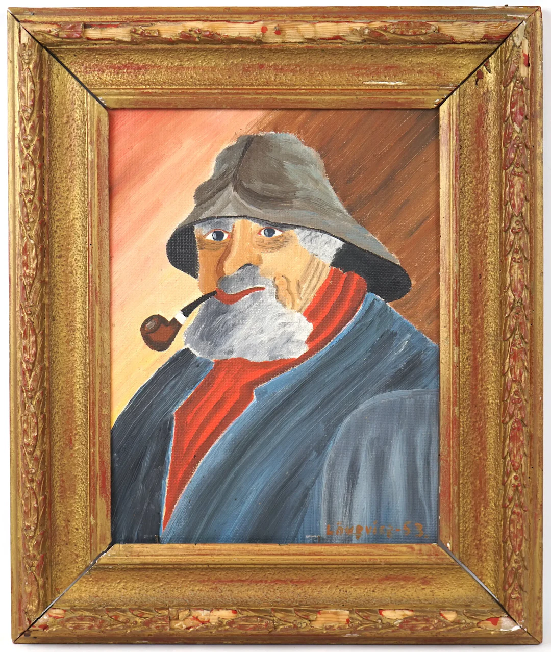 Artista non identificato, olio su tavola, firmato, 1953.
