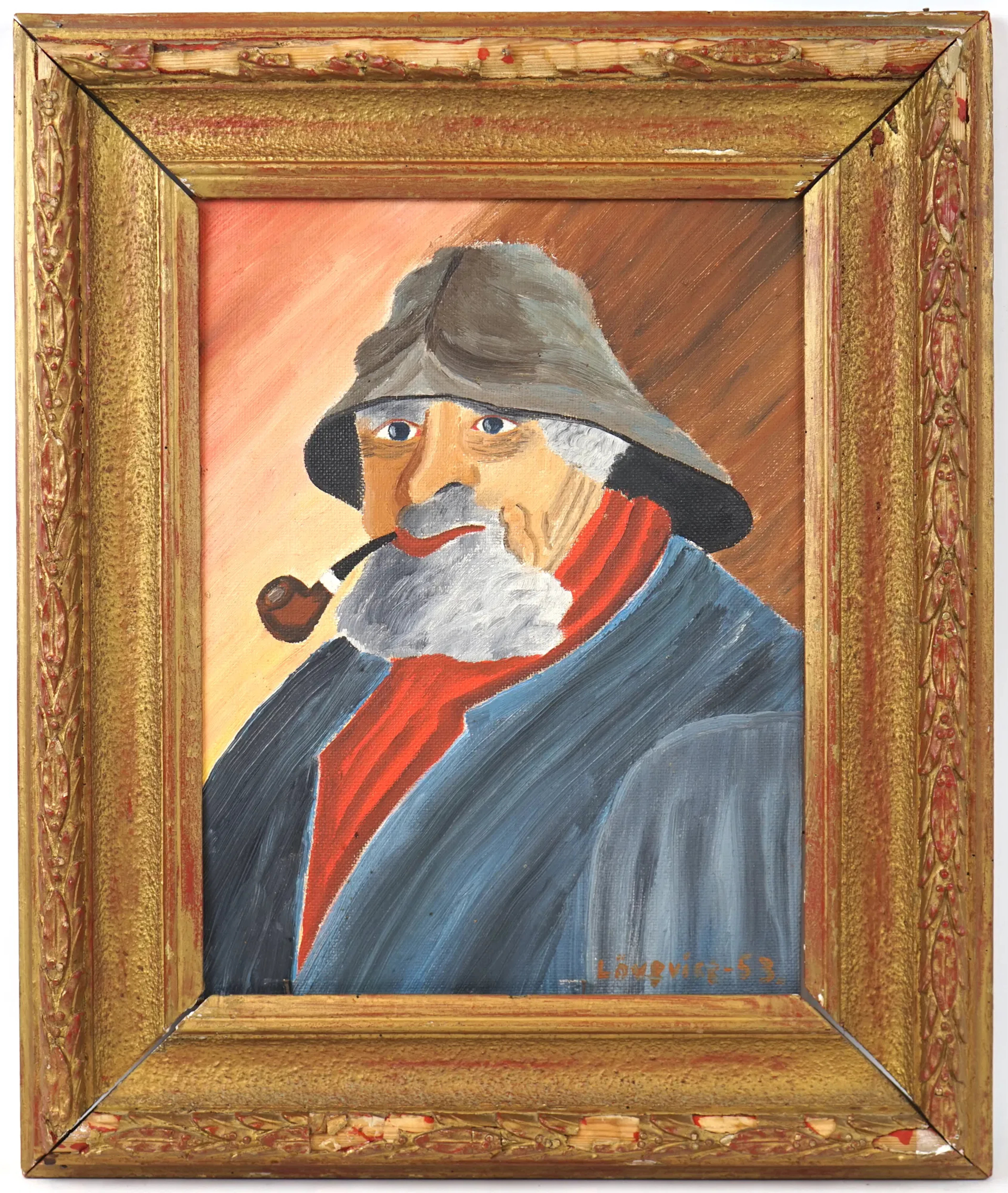 Artista non identificato, olio su tavola, firmato, 1953.