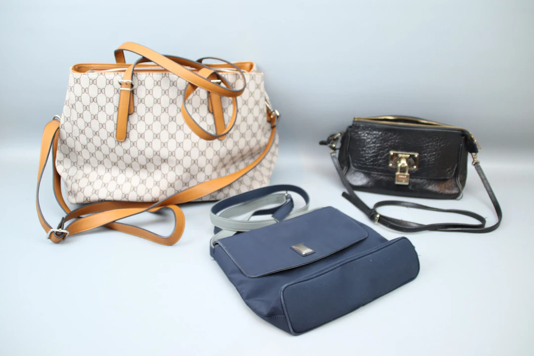 Women's bags, 3 pcs, canvas/textile/leather, Don Donna, Esprit, DKNY.