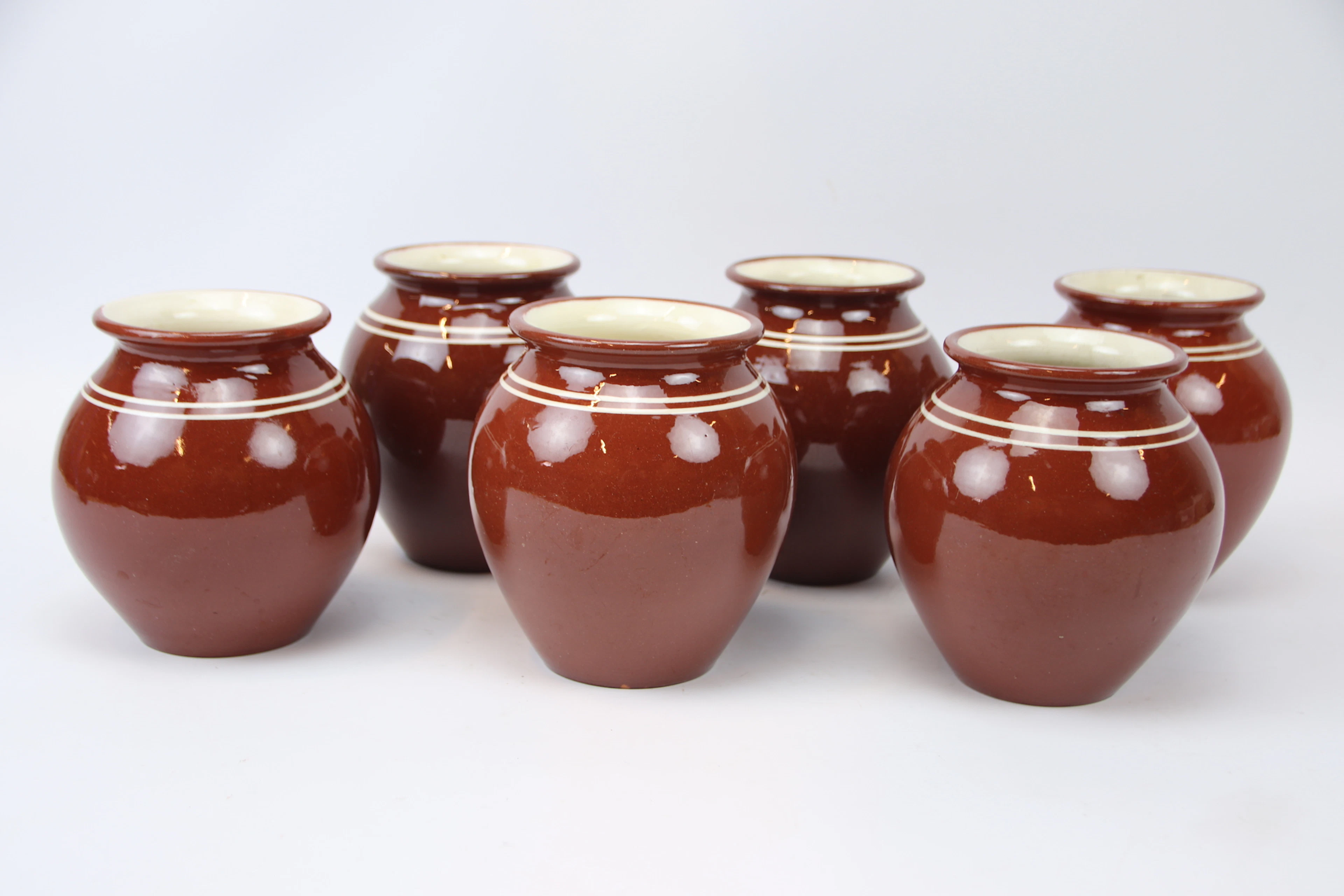 Tasses, 6 pièces, céramique, 1 litre, Upsala Ekeby.