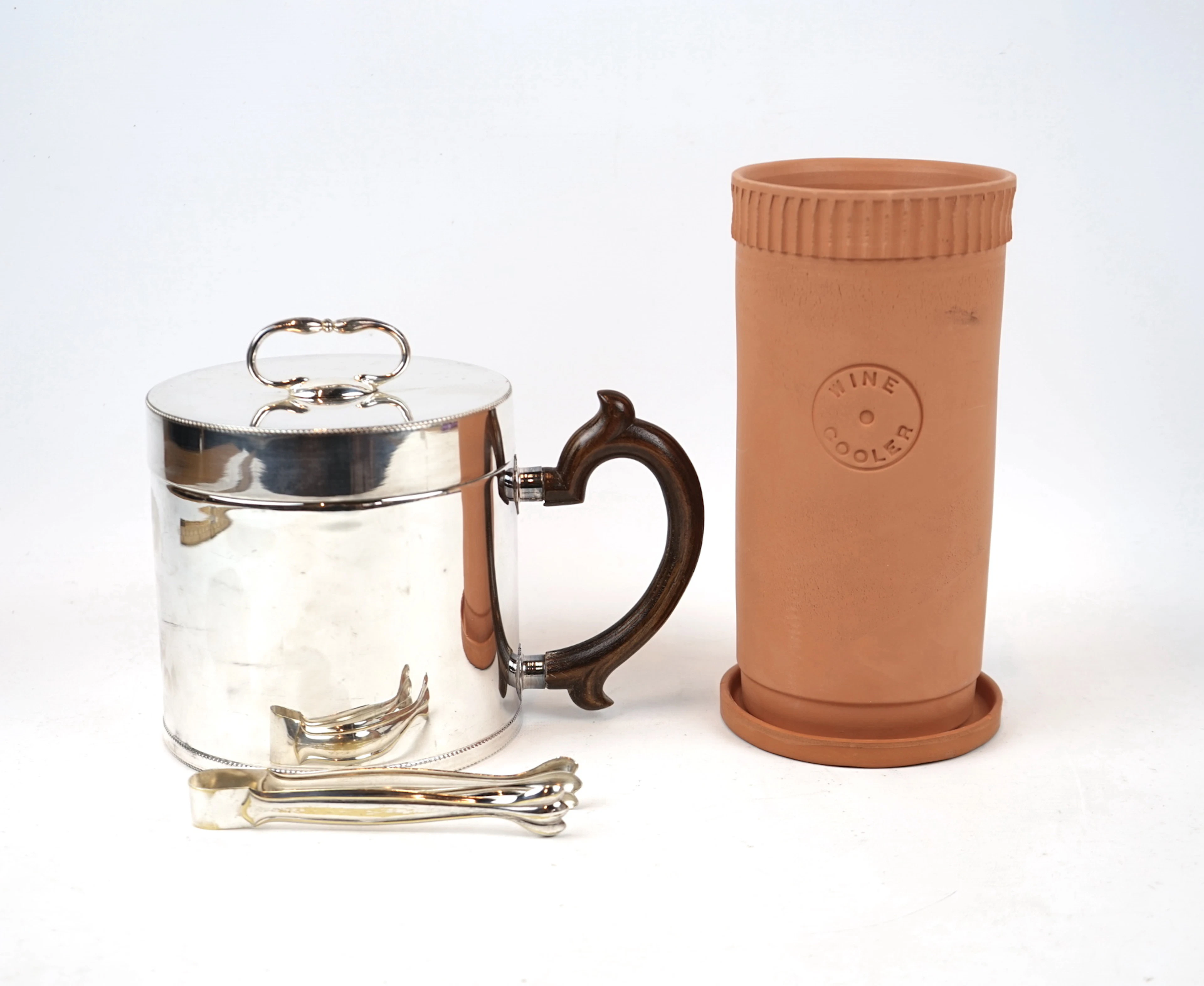 Secchio di ghiaccio e wine cooler, acciaio inox/terracotta.