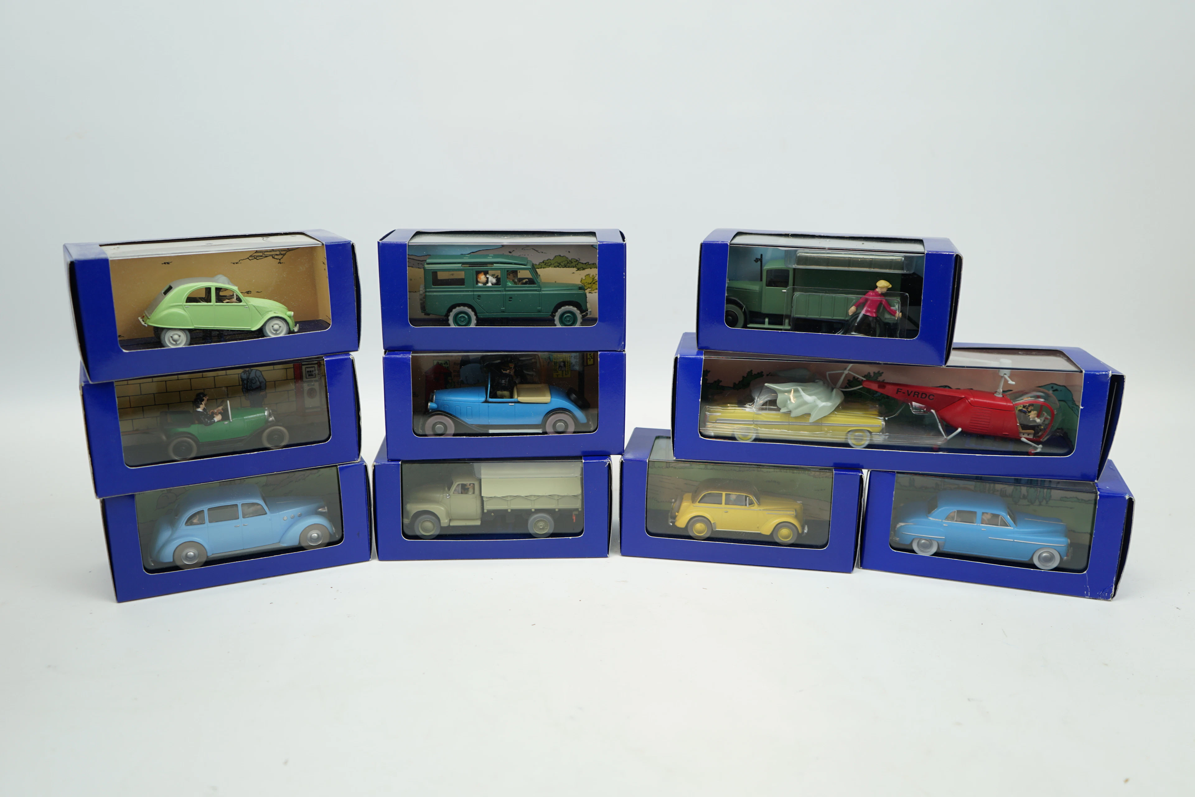 Tintín, coches de colección, 10 piezas, metal/plástico, Hergé-Moulinsart.
