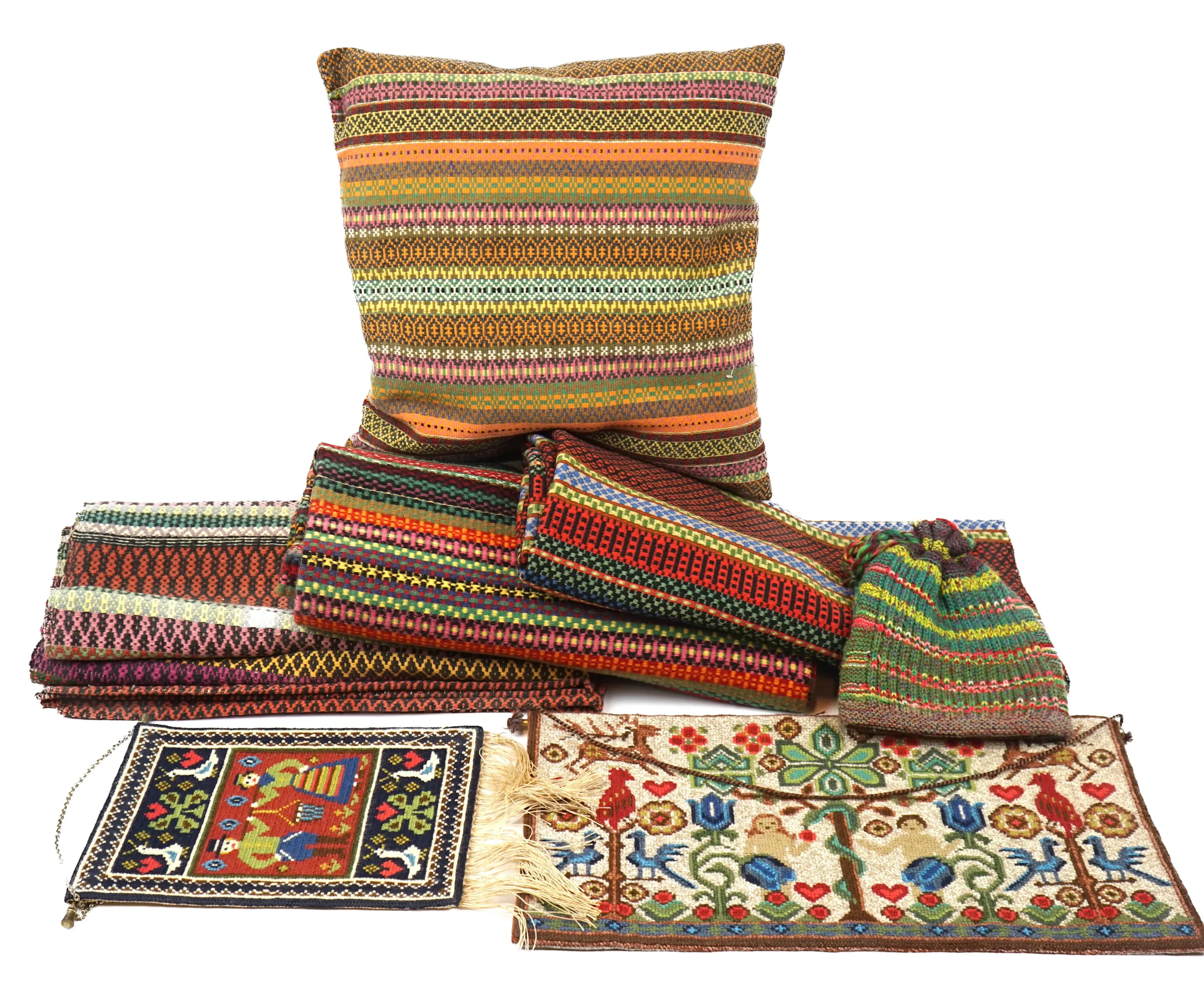 Textil, allmoge m.m, 7 delar.
