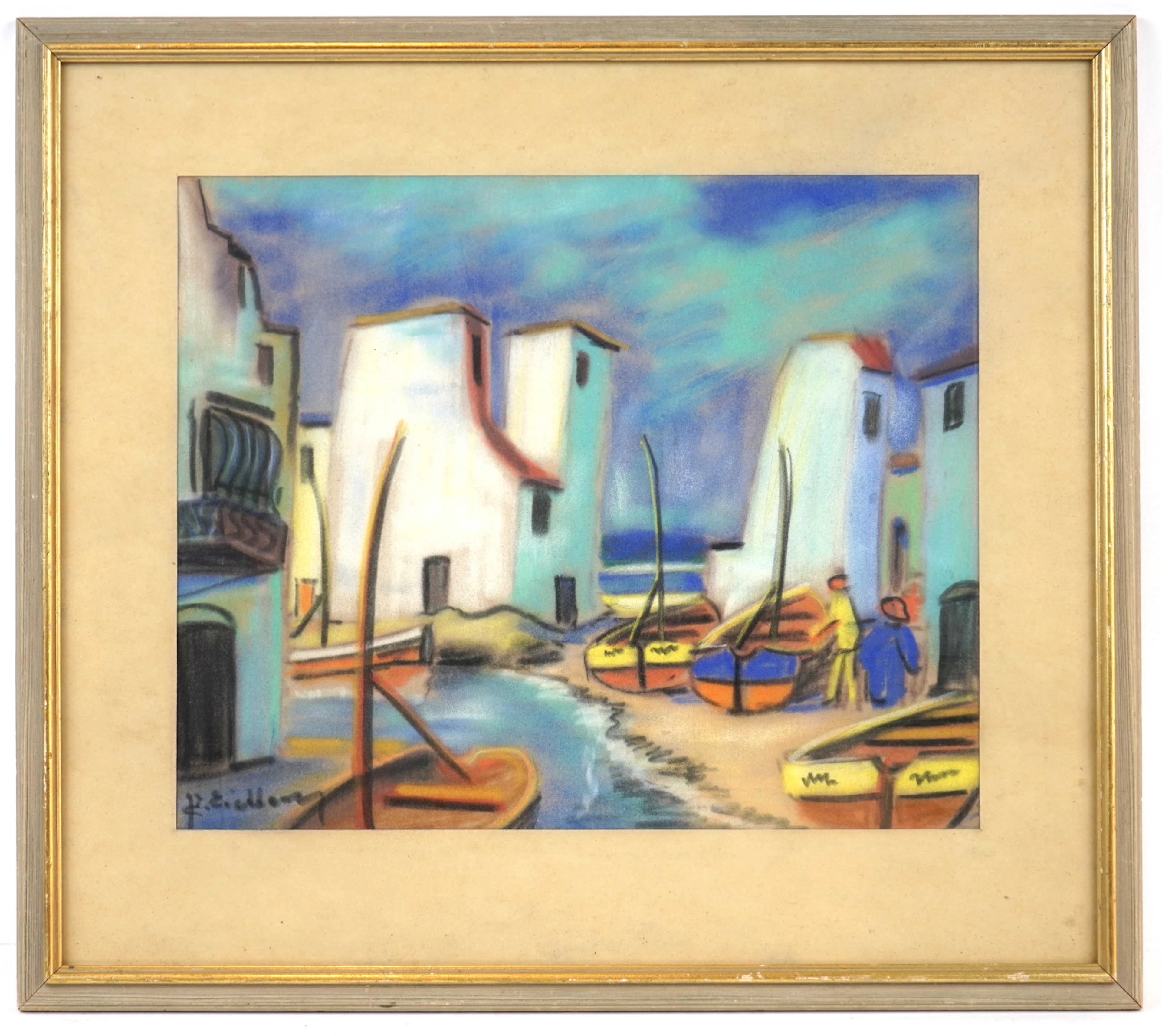 Jack Eichborn, pastel, signed.